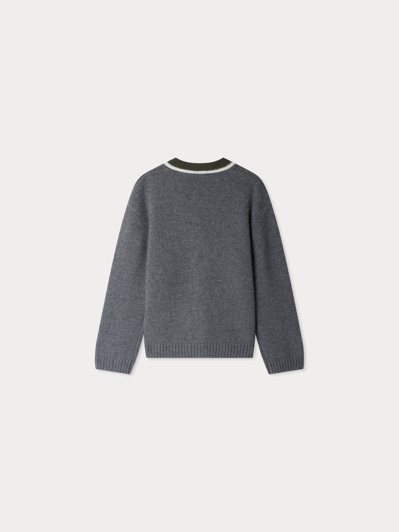 Garfield V-neck cardigan in gray cashmere