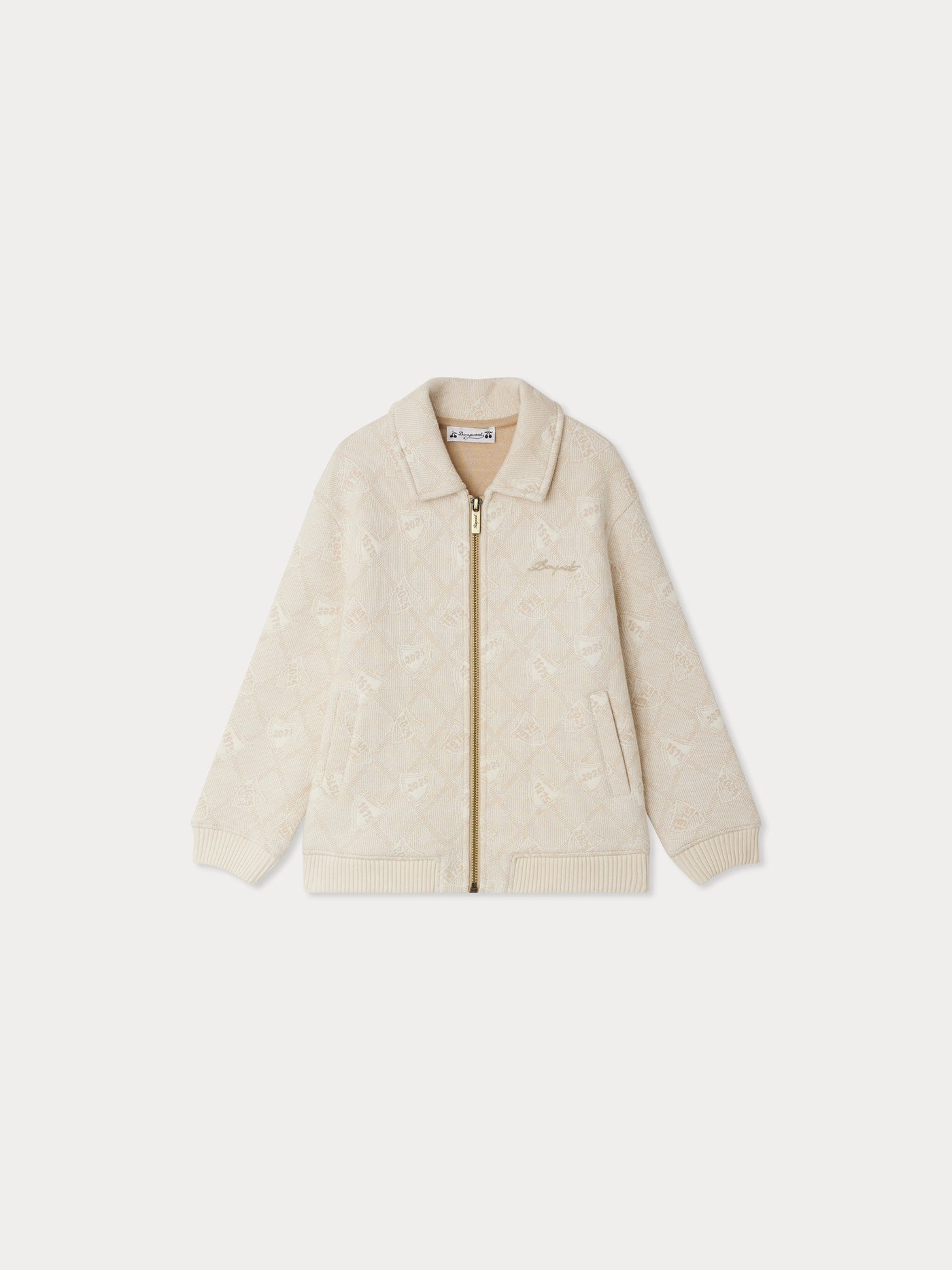 Emeric quilted jacket with jacquard pattern in organic cotton