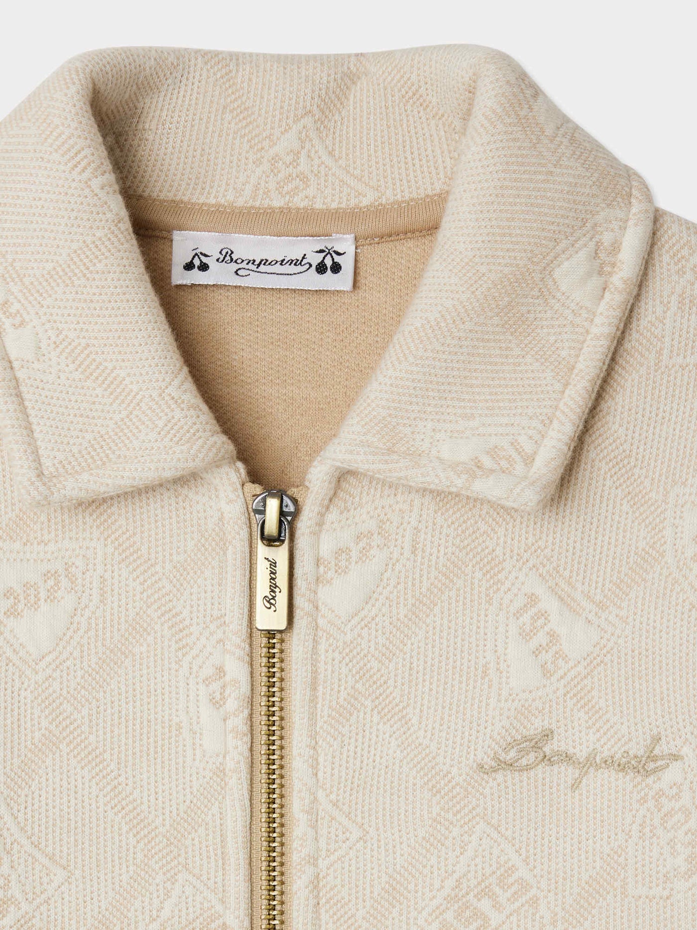 Emeric quilted jacket with jacquard pattern in organic cotton