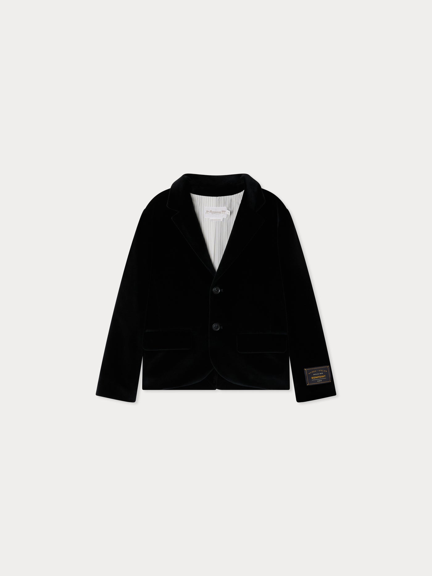 Teo smooth velvet jacket in organic cotton