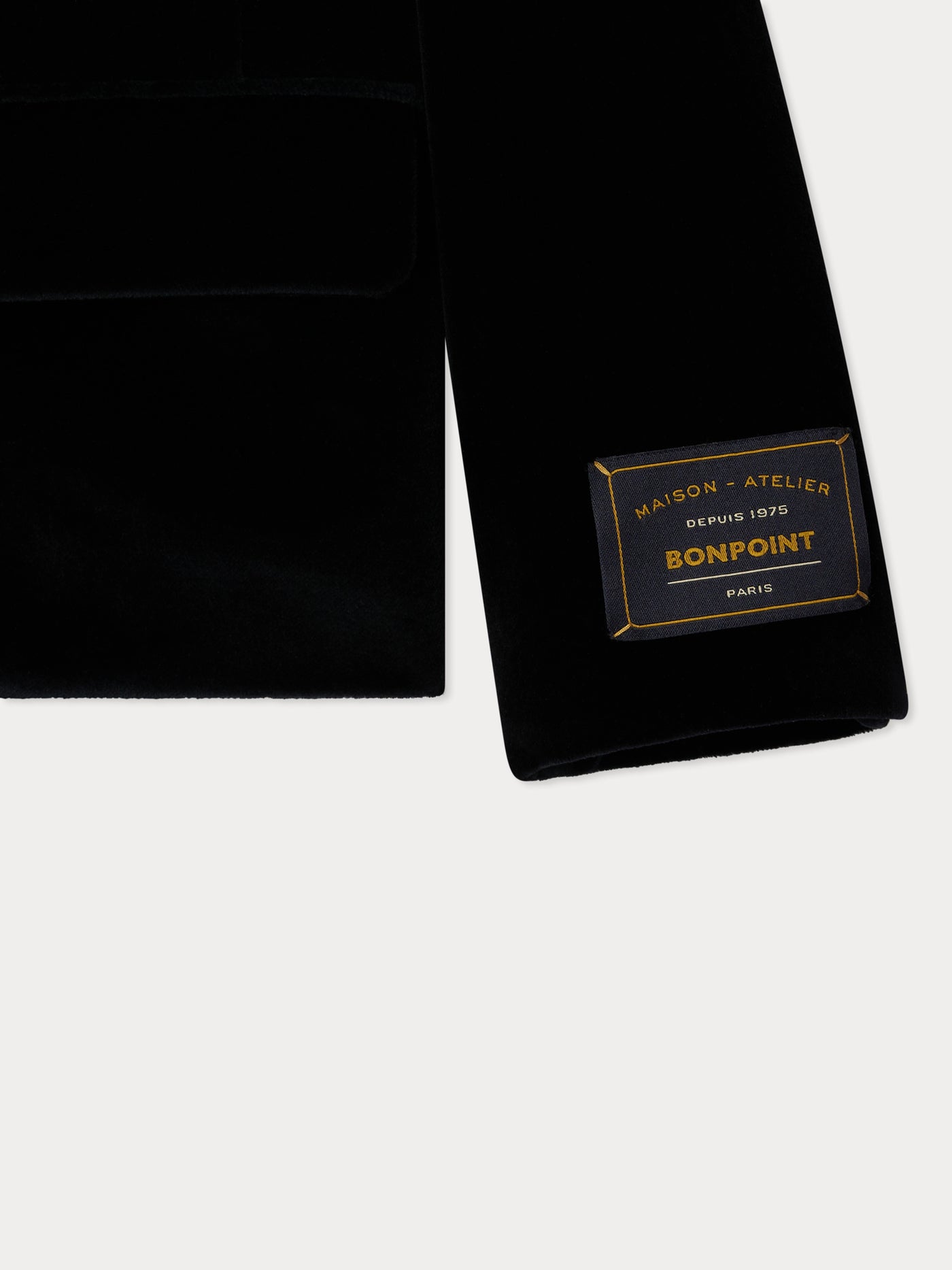 Teo smooth velvet jacket in organic cotton