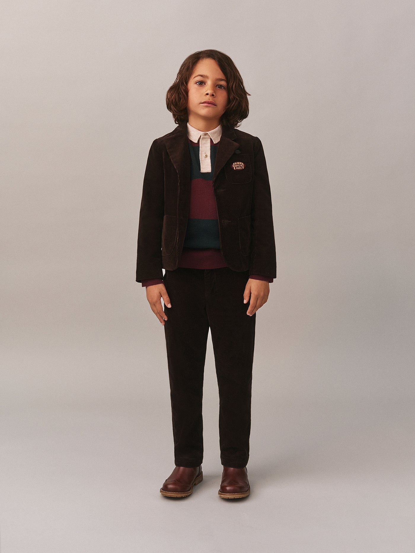 Tomas jacket with rugby badge in corduroy