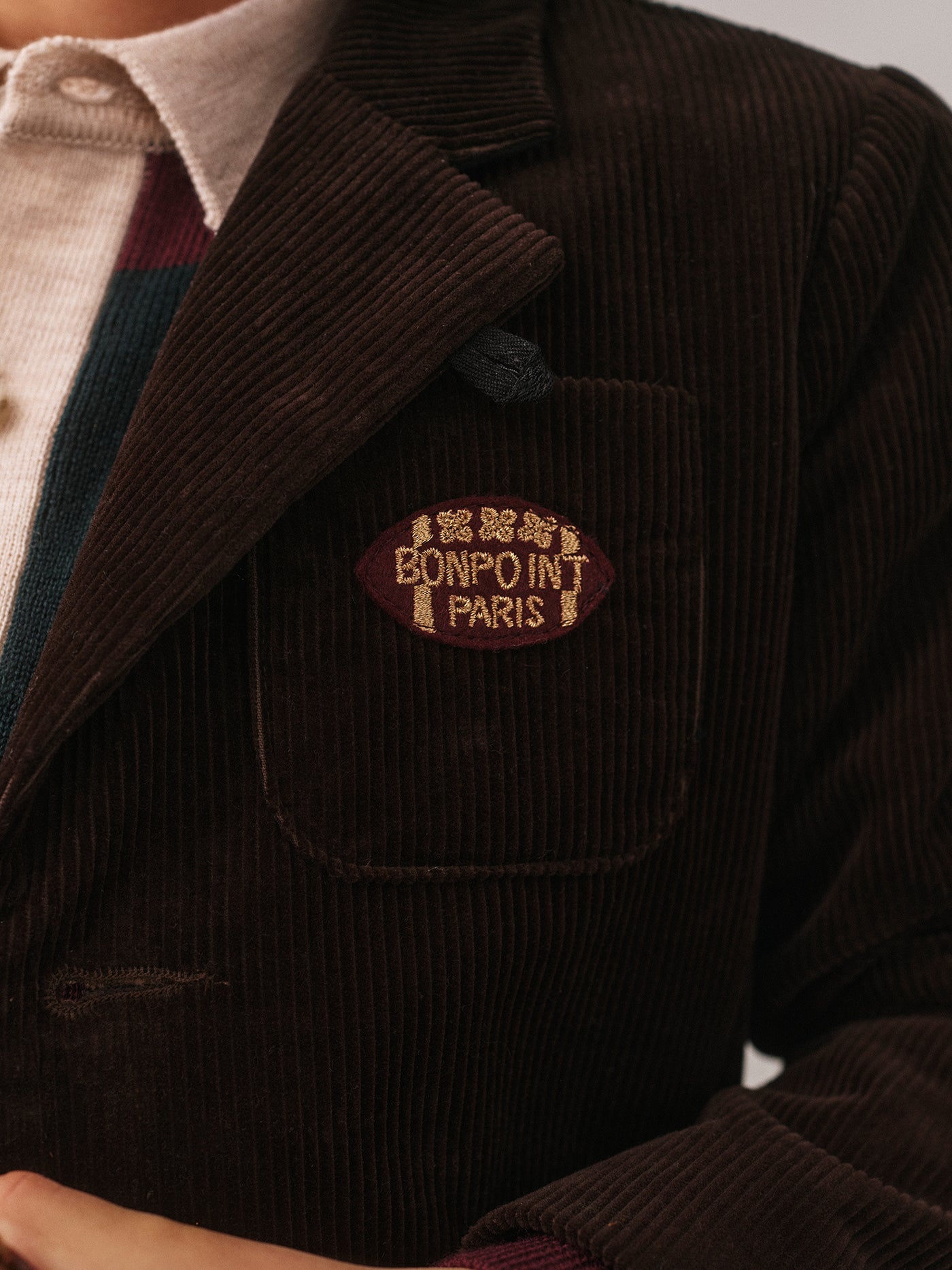 Tomas jacket with rugby badge in corduroy