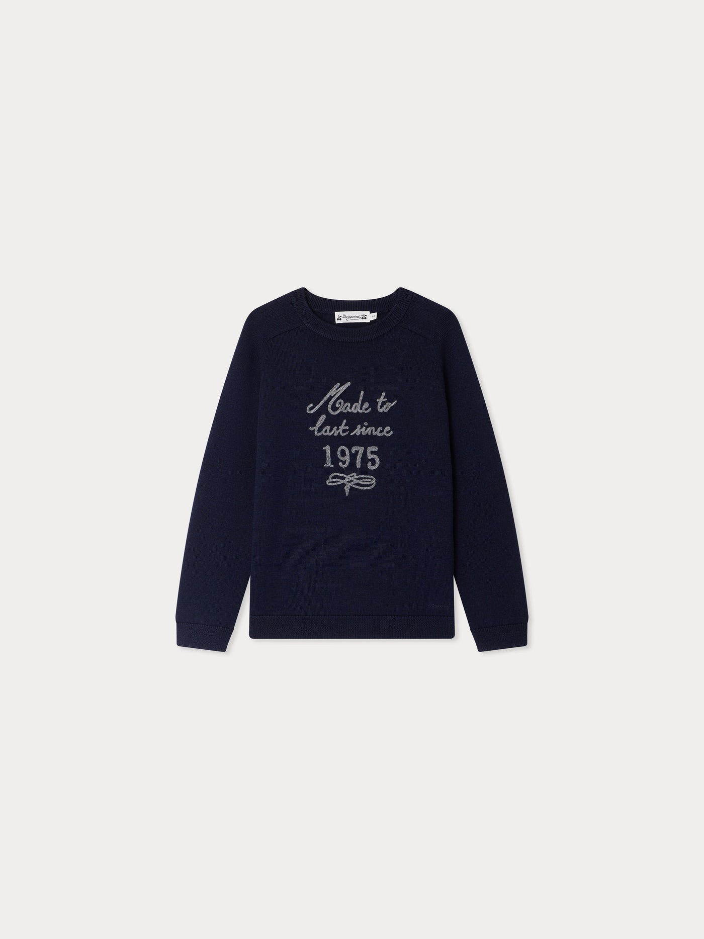 Jud Embroidered Made To Last Since 1975 Wool Sweater