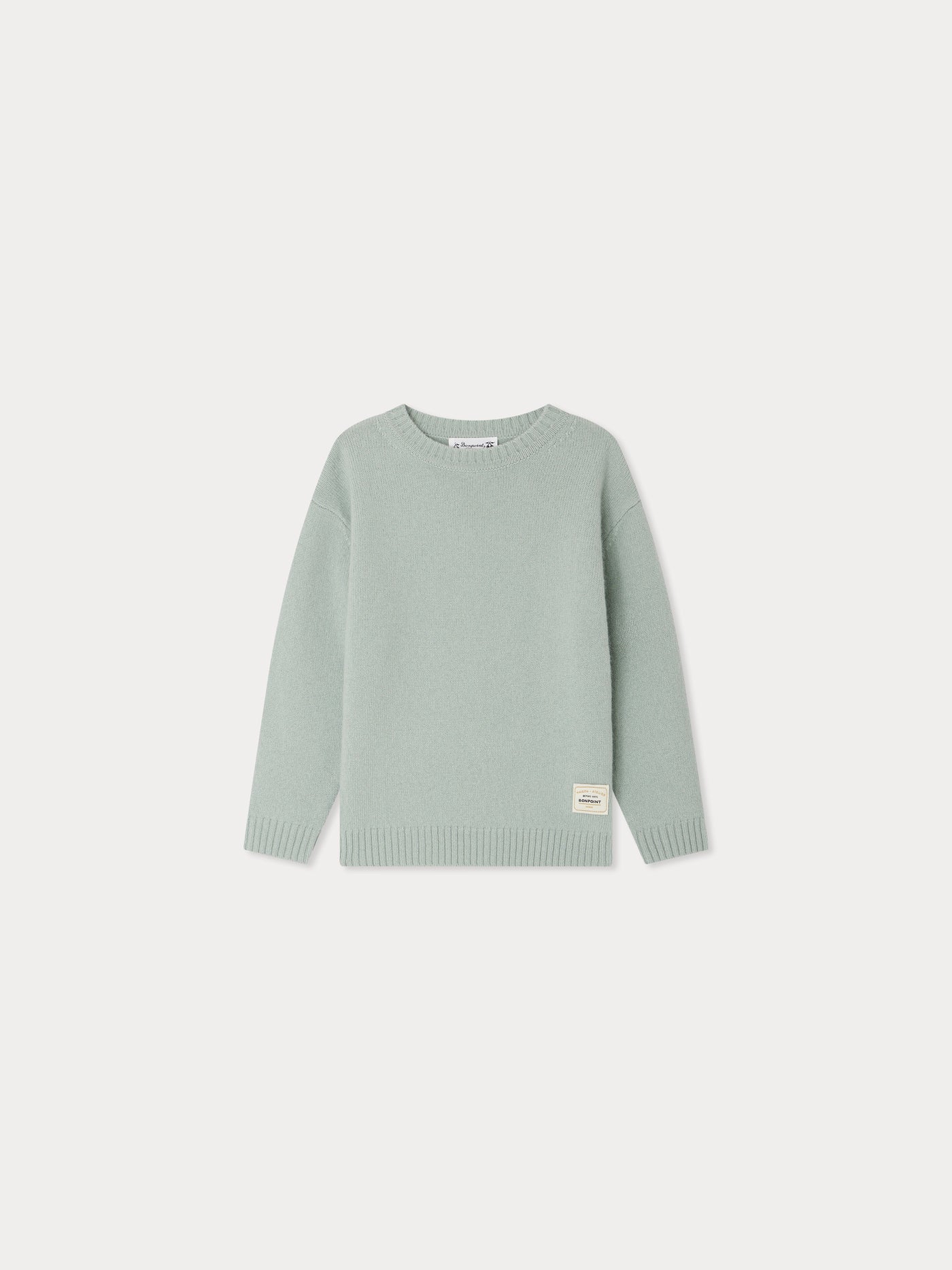 Jason sweater with elbow patches in blue wool