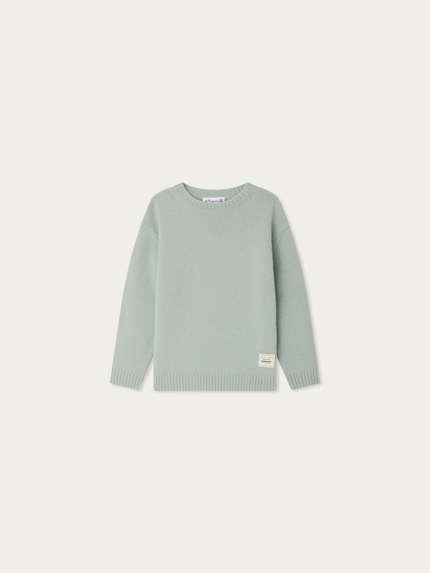 Jason sweater with elbow patches in blue wool