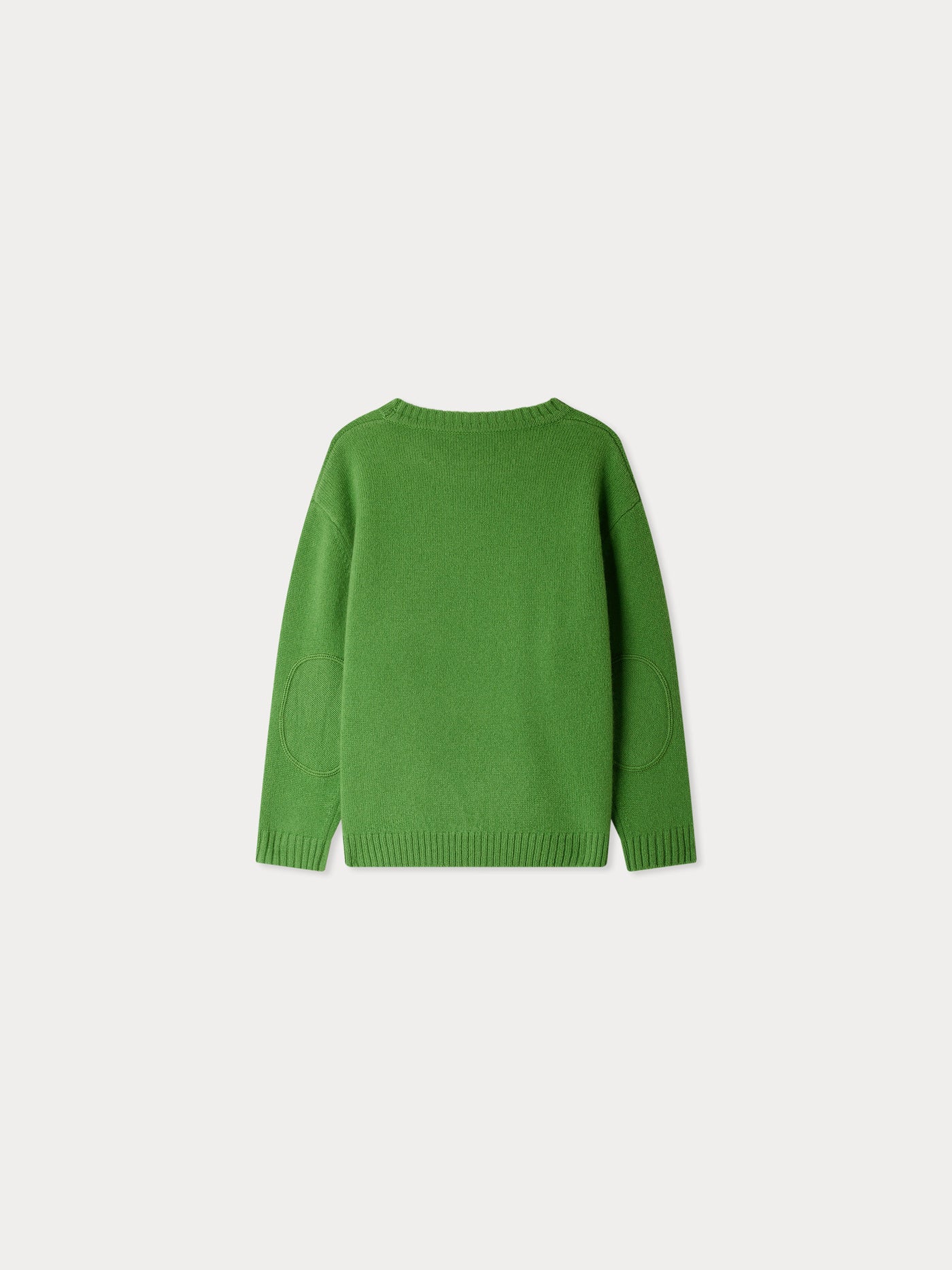Jason sweater with elbow patches in green wool