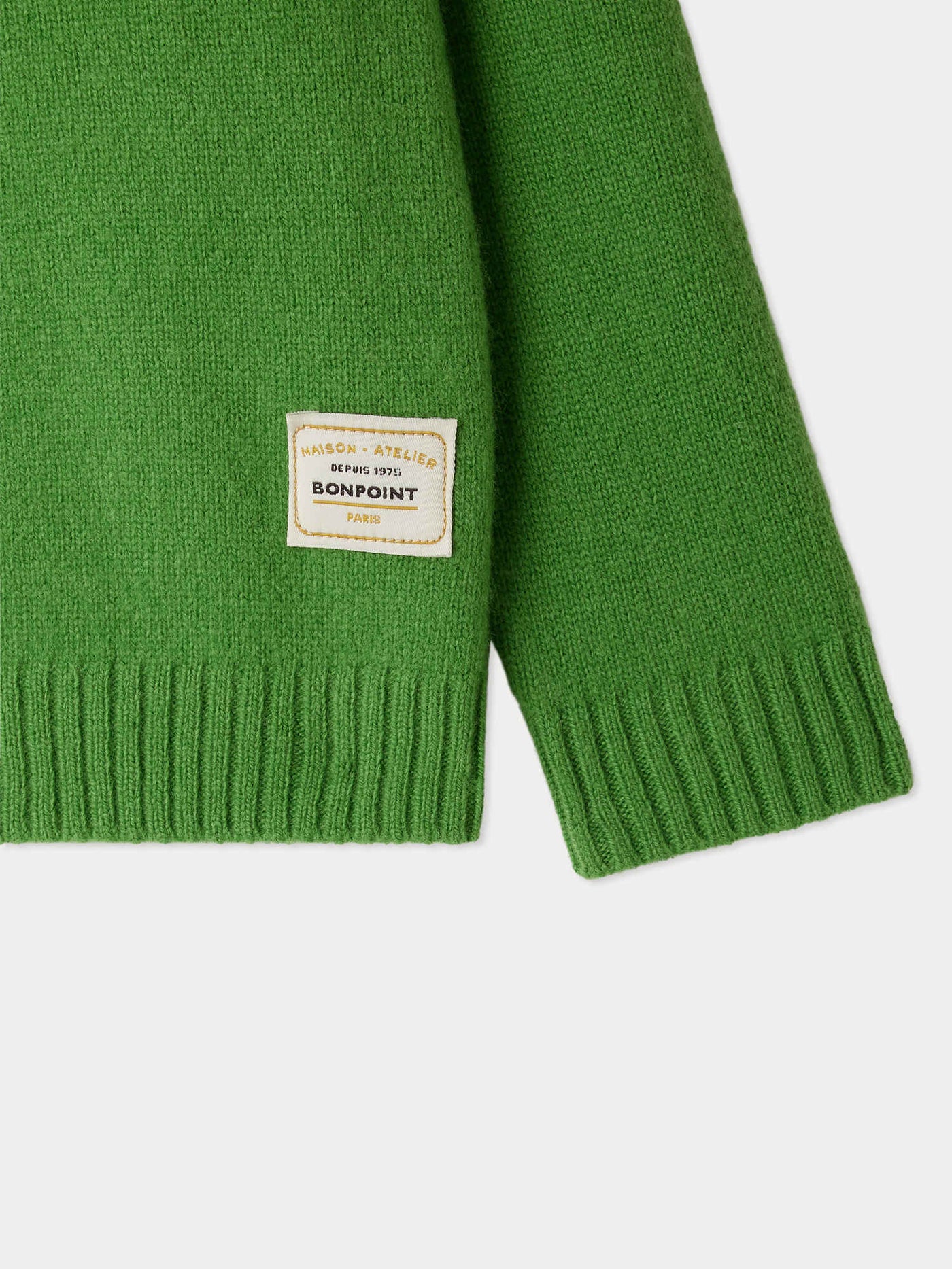 Jason sweater with elbow patches in green wool