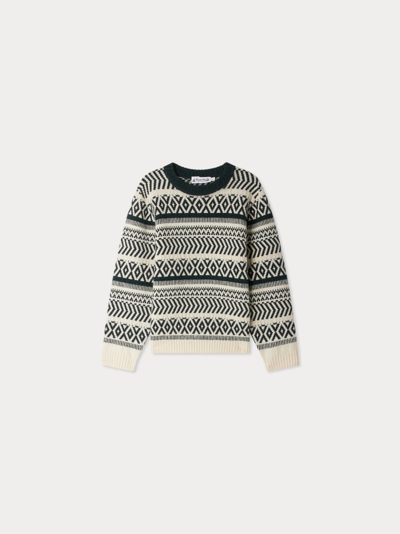 Jasiel jacquard wool crew neck sweater