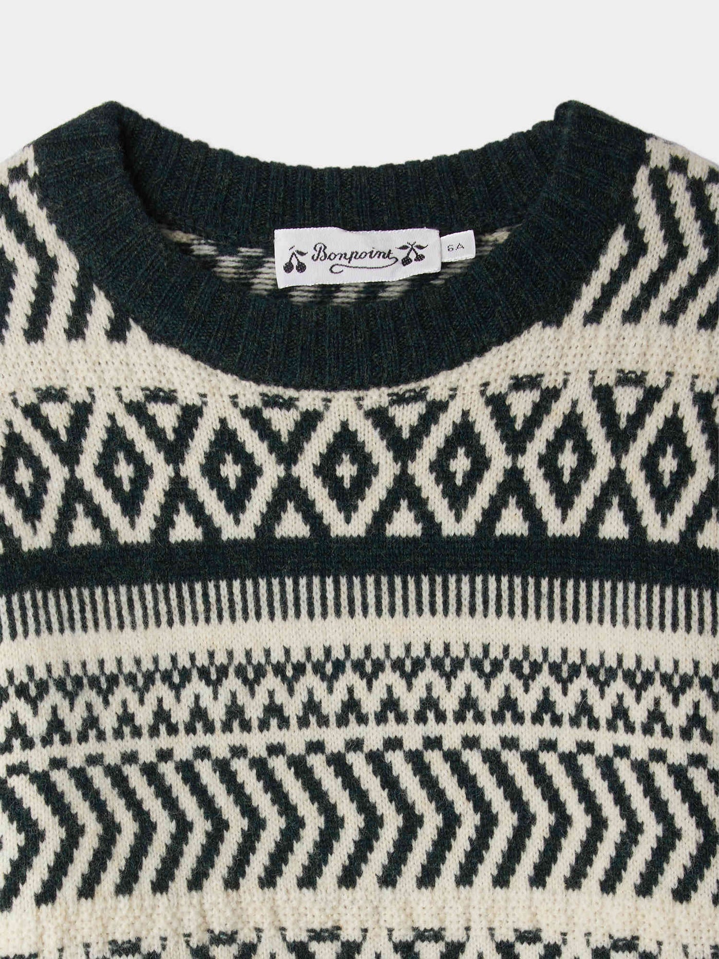 Jasiel jacquard wool crew neck sweater
