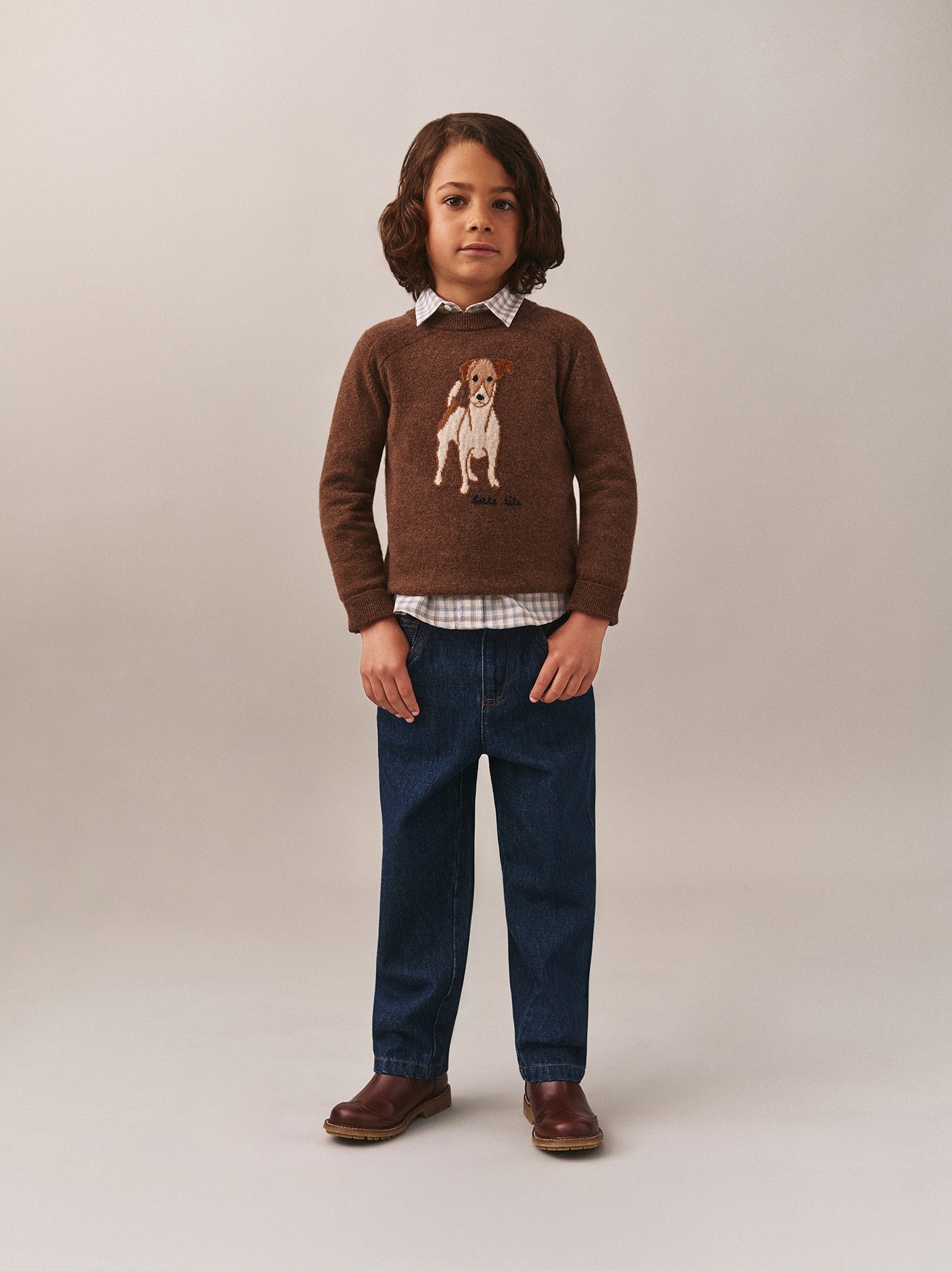 Berlioz jacquard sweater with hand-embroidered cashmere dog
