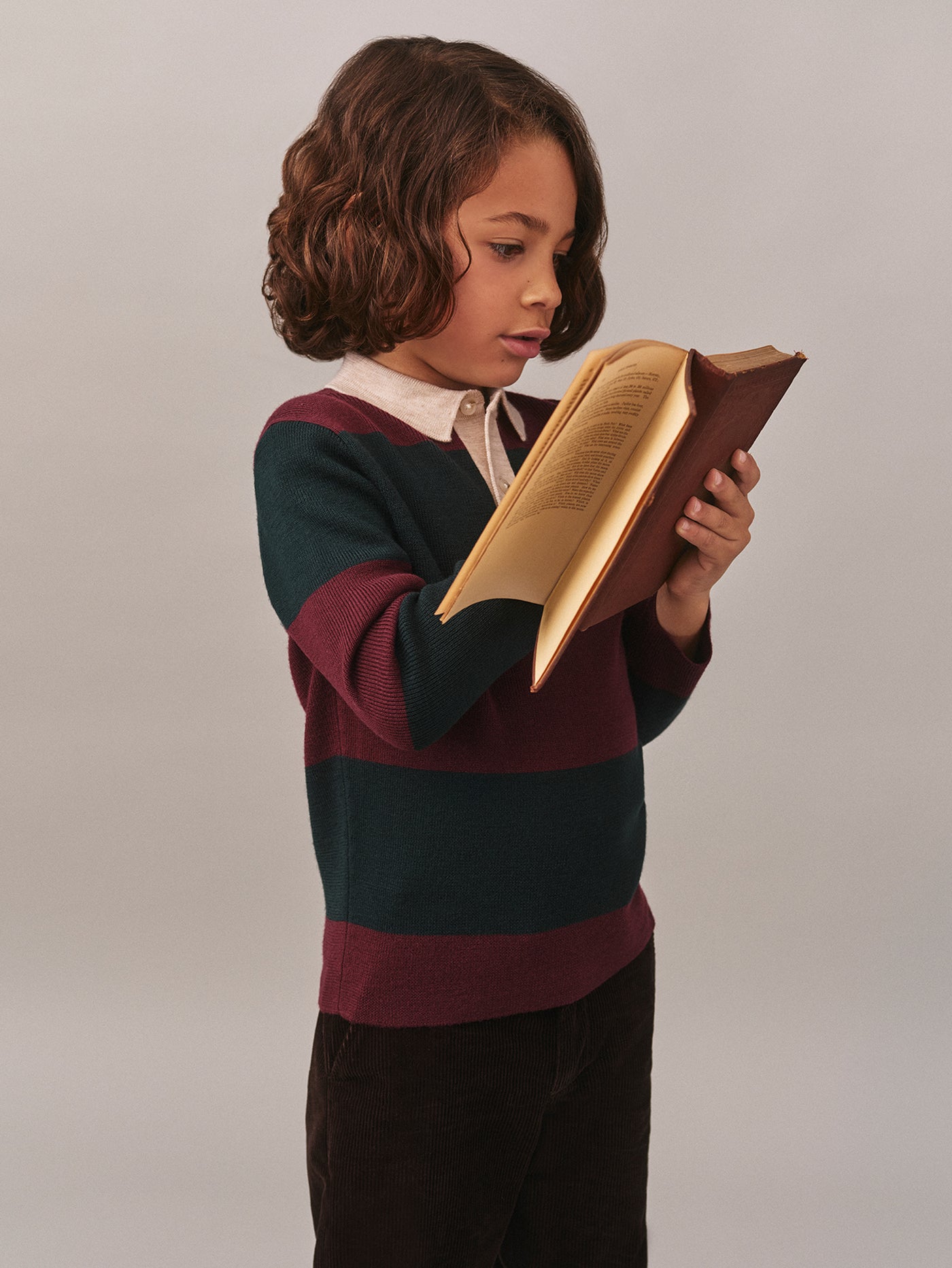 Jenson Burgundy Striped Wool Sweater