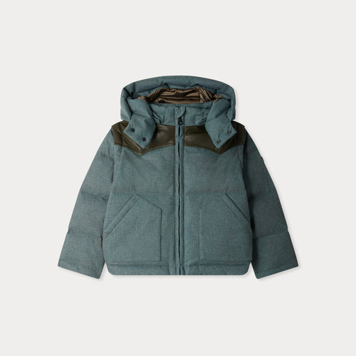 Jareth down jacket with hood and removable sleeves