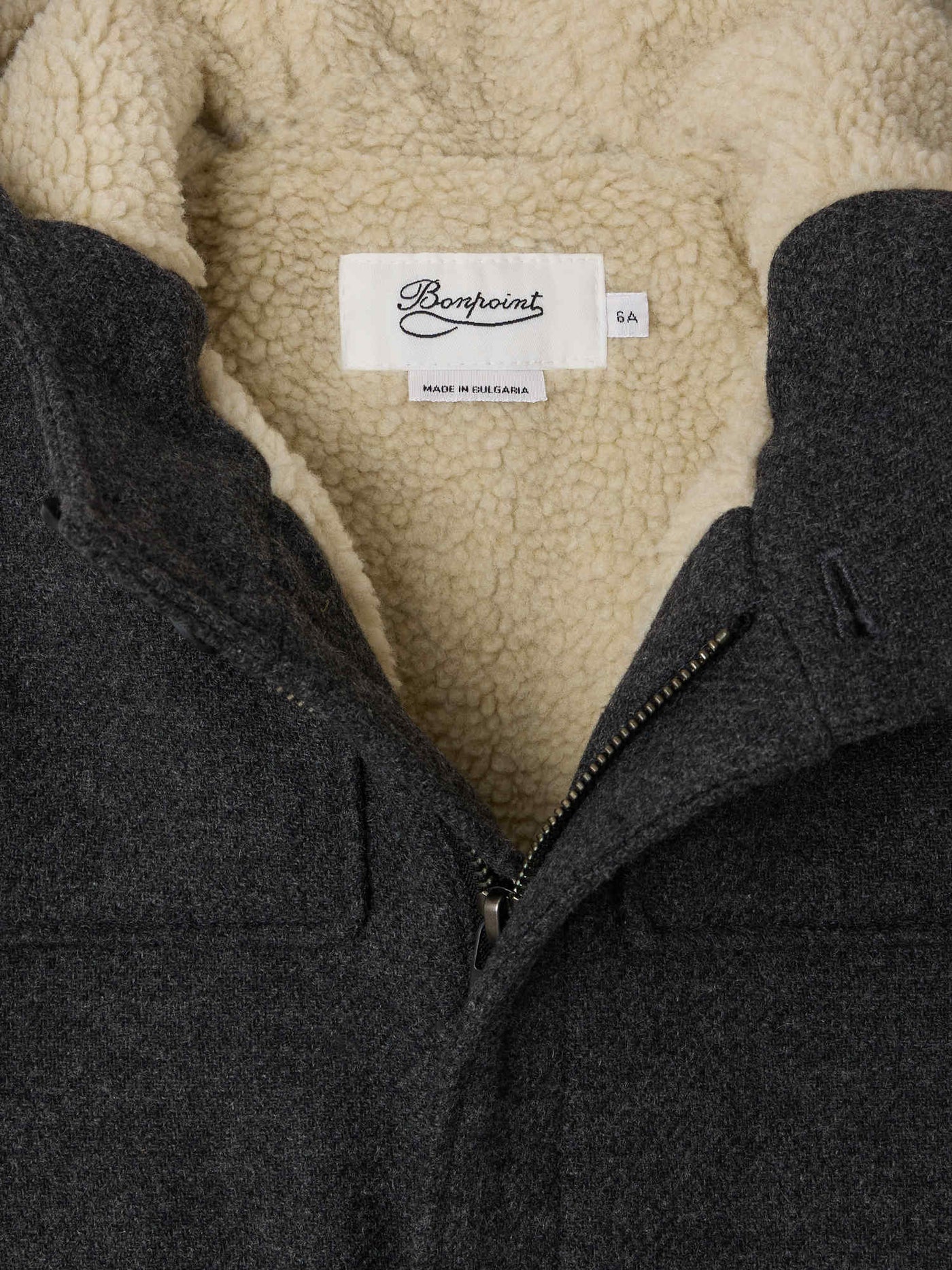 Julien duffle coat in soft wool lined with faux fur