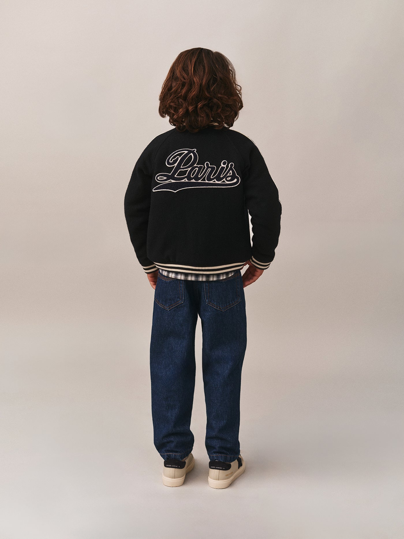 Josias wool jacket with leather details, embroidery and patch