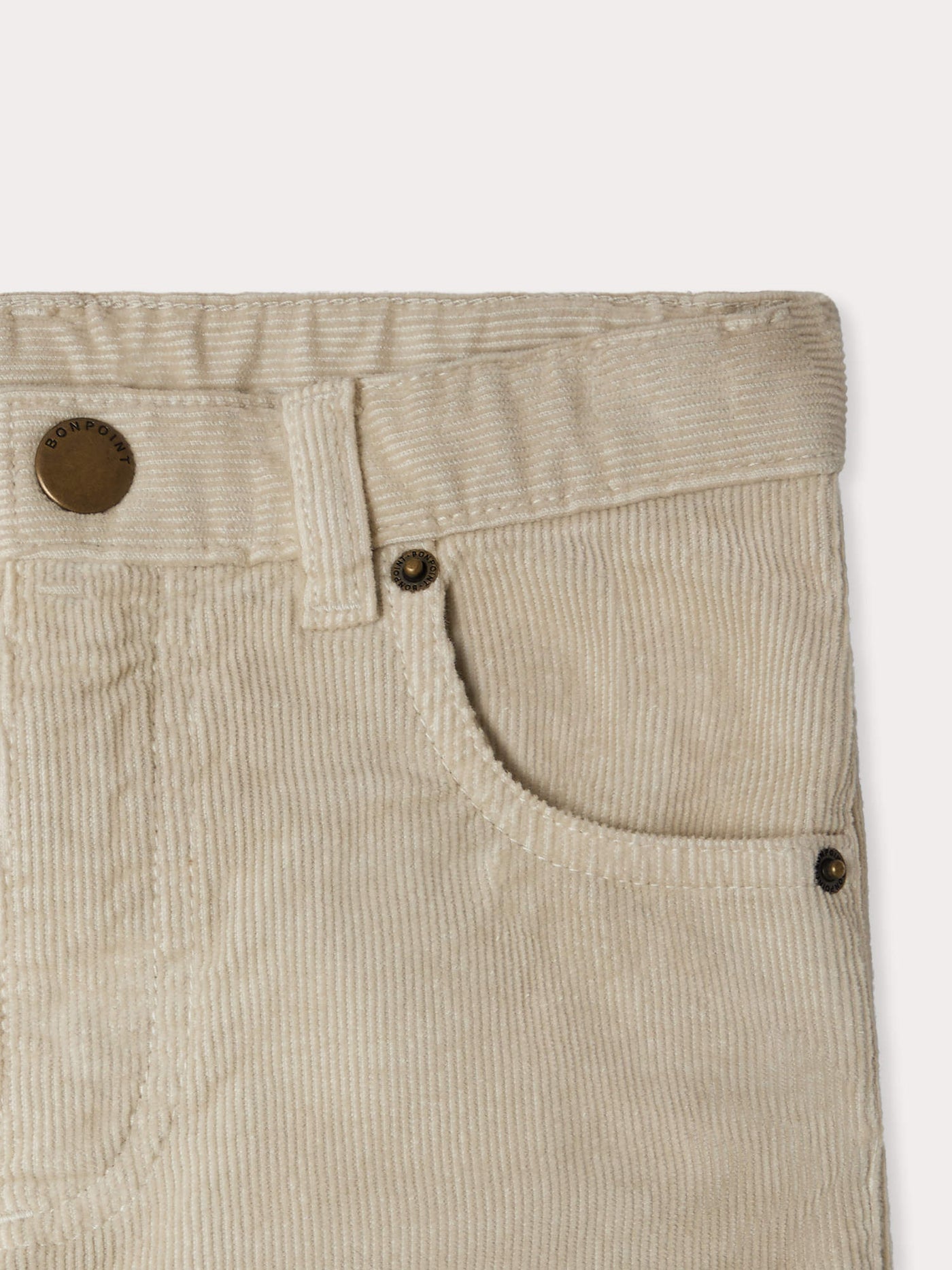 Jagger straight pants in organic cotton velvet putty