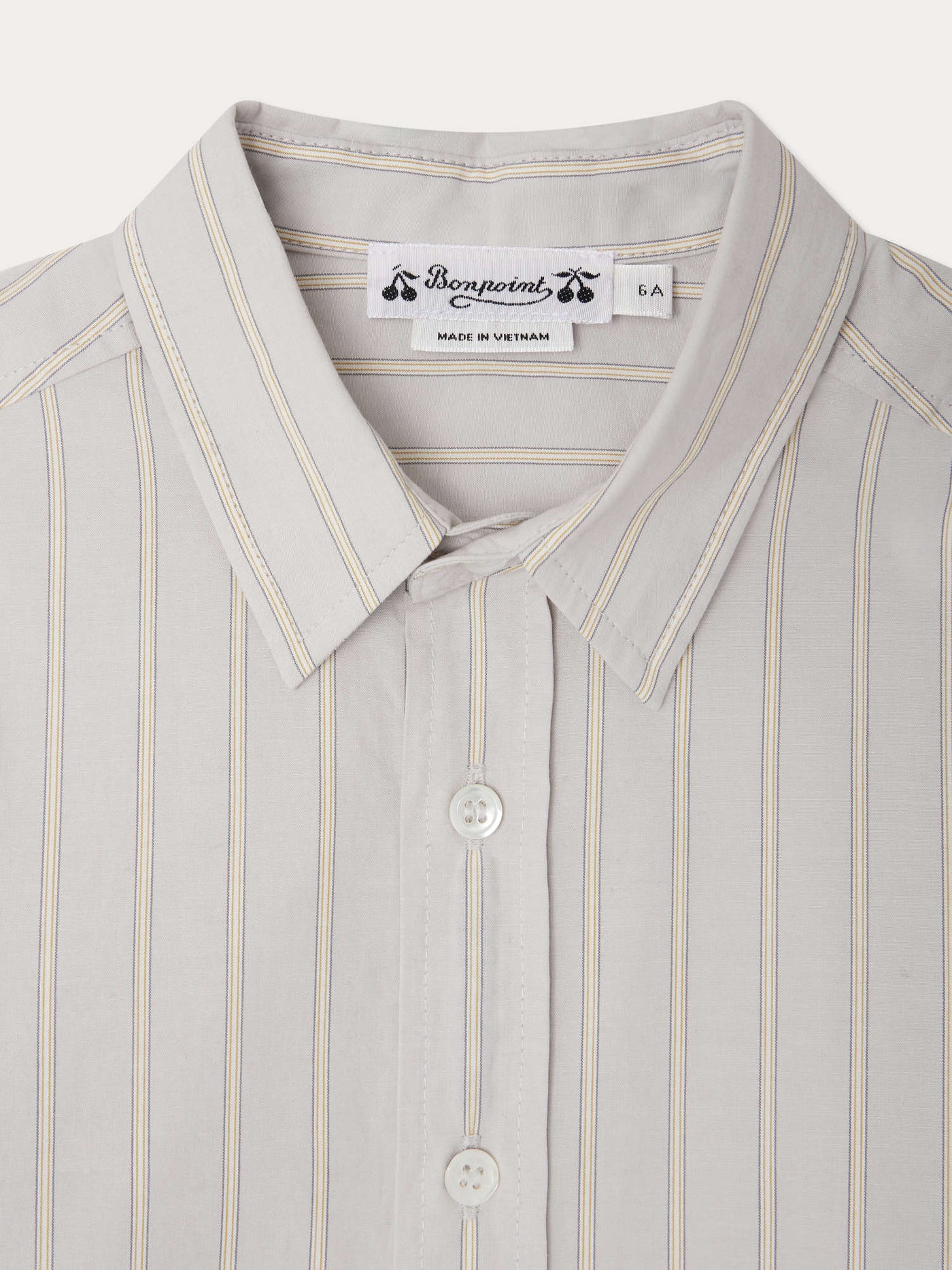 Tangui shirt with pointed collar and striped poplin
