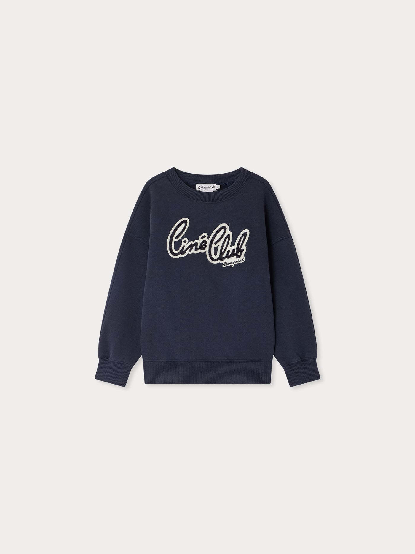 Eugenien sweatshirt with embroidery and Ciné Club patch in organic cotton