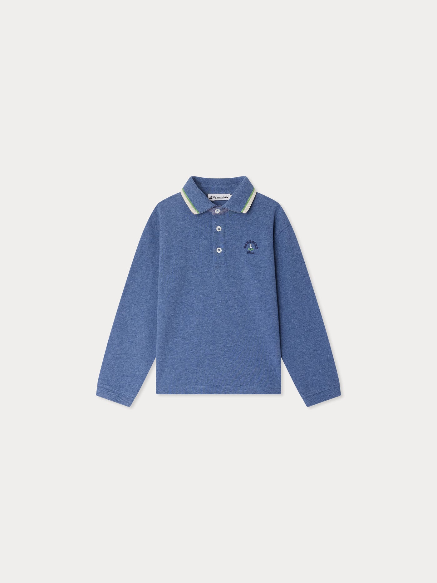 Jerry polo shirt with Bonpoint chest embroidery in organic cotton