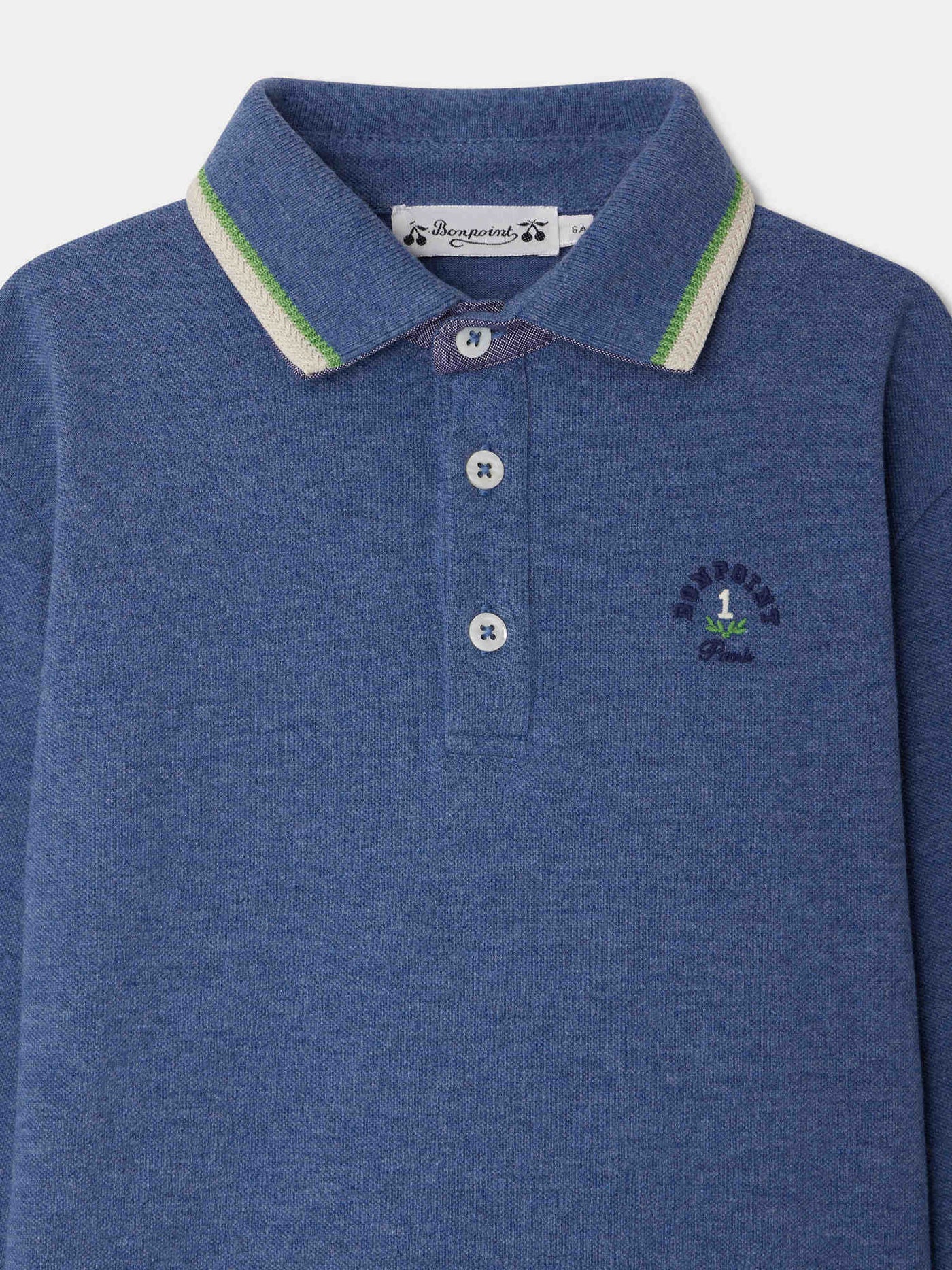 Jerry polo shirt with Bonpoint chest embroidery in organic cotton