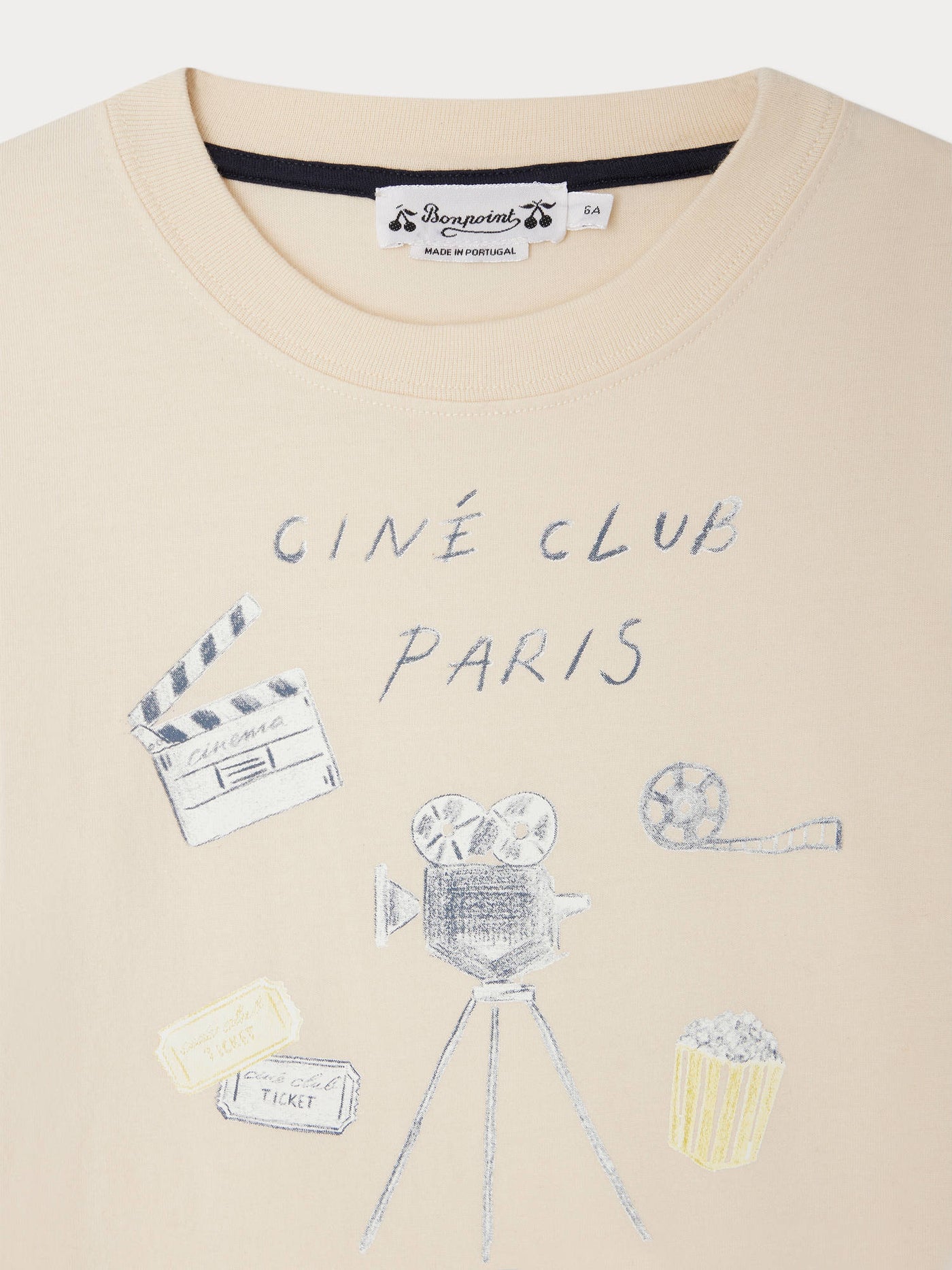 Tadda printed and embroidered Ciné Club Paris organic cotton t-shirt