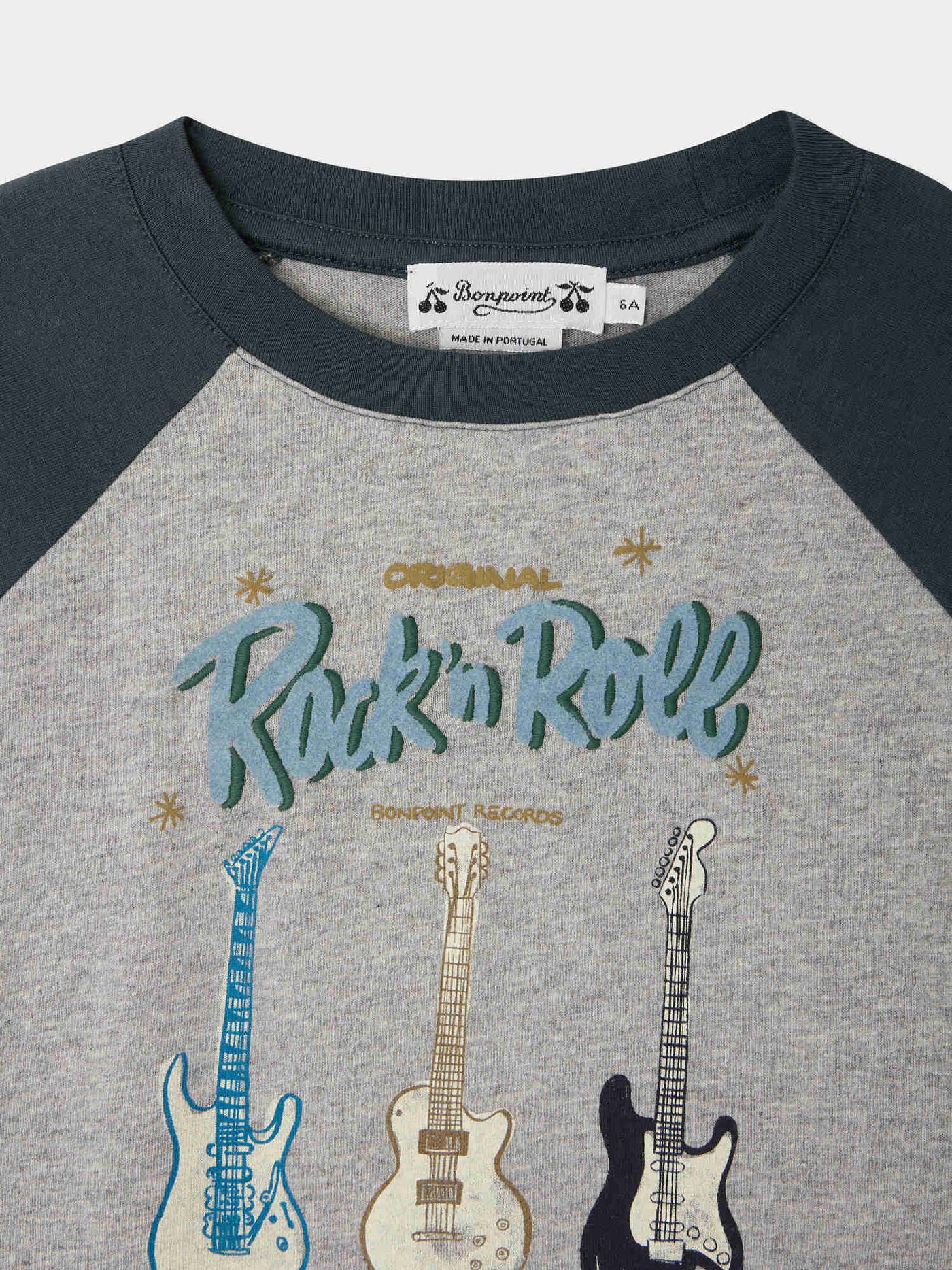 Guri printed and embroidered Guitar T-shirt in organic cotton