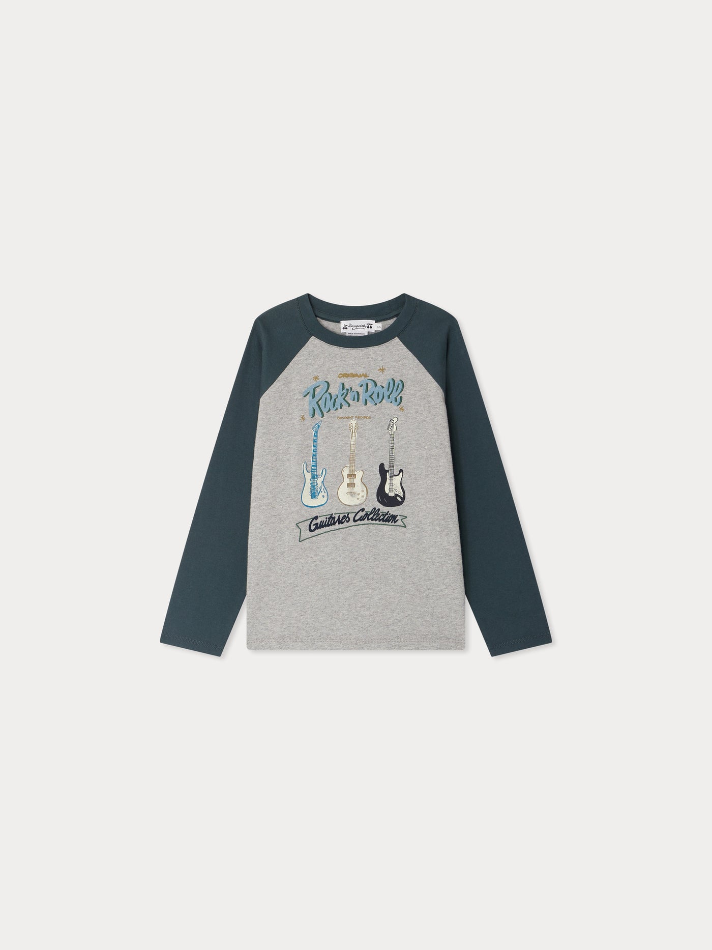 Guri printed and embroidered Guitar T-shirt in organic cotton