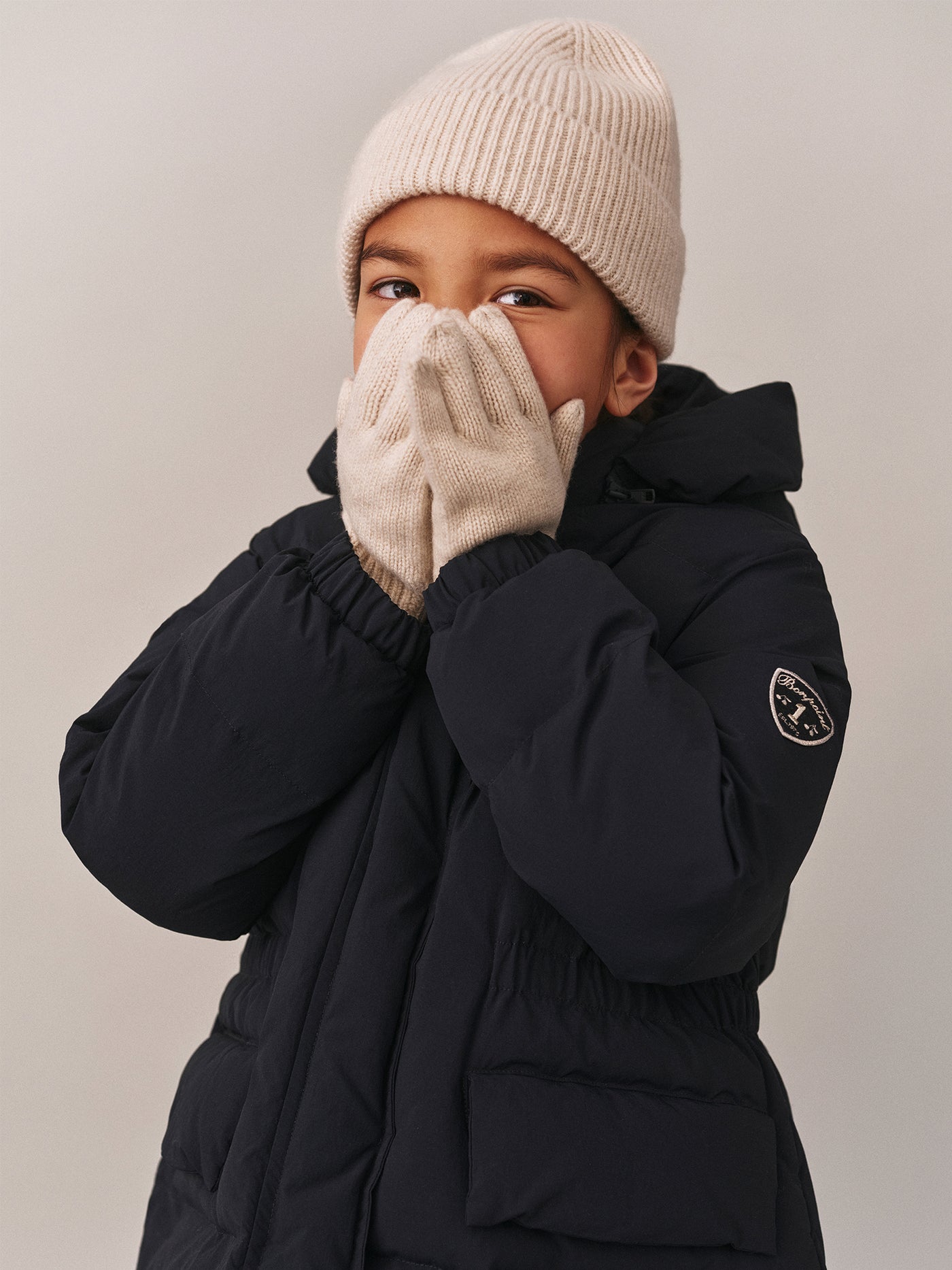 Birk beige cashmere gloves