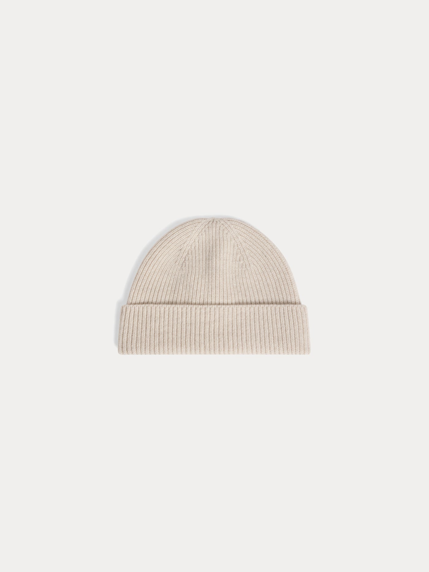 Benny beige cashmere cuffed beanie
