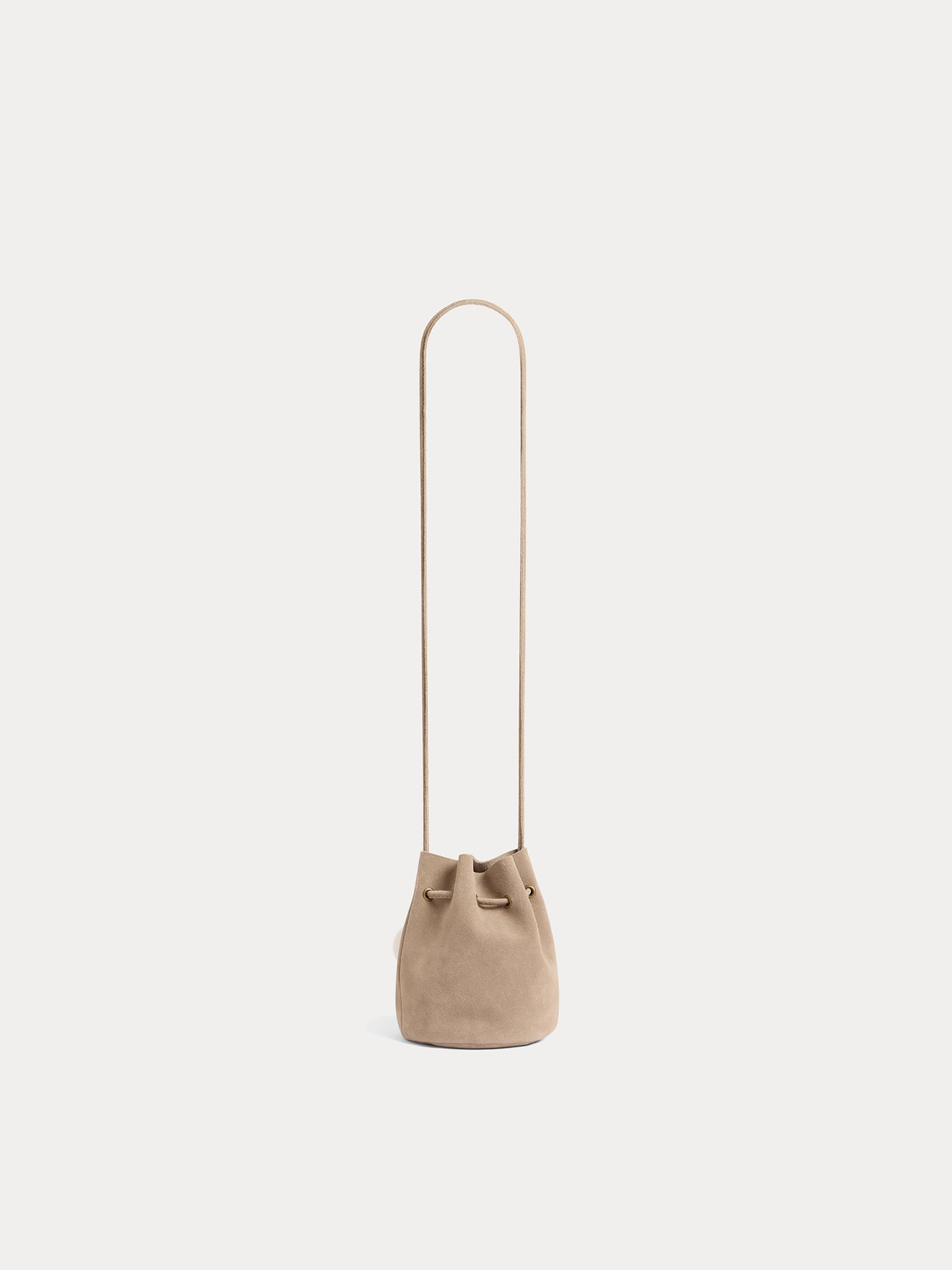 Jessika bag in suede leather and faux fur pompom