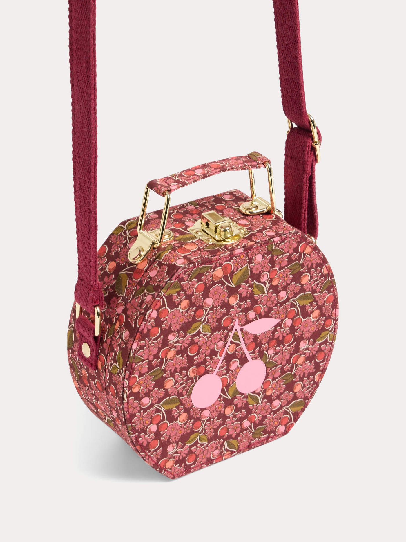 Jadore suitcase bag in Liberty fabric in red organic cotton