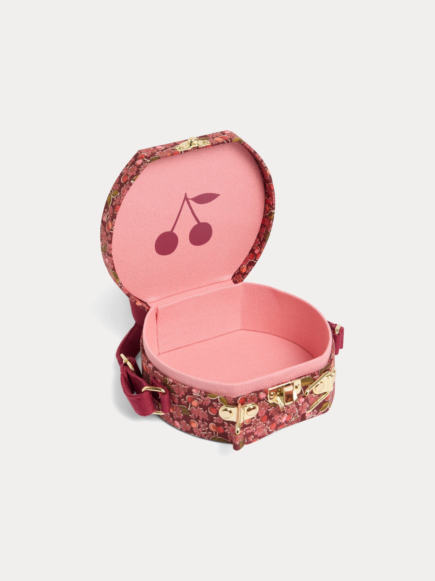 Jadore suitcase bag in Liberty fabric in red organic cotton