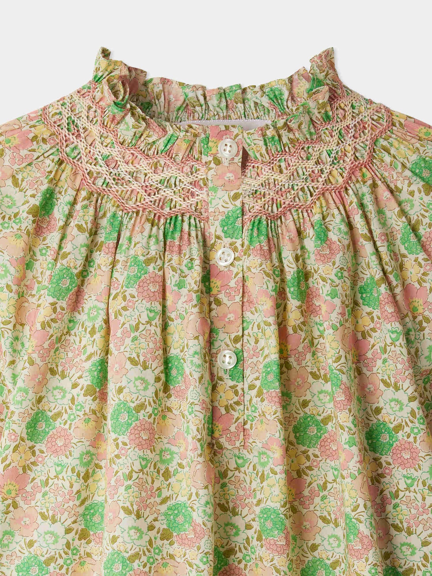 Pétale smocked blouse made with Liberty fabrics in organic cotton