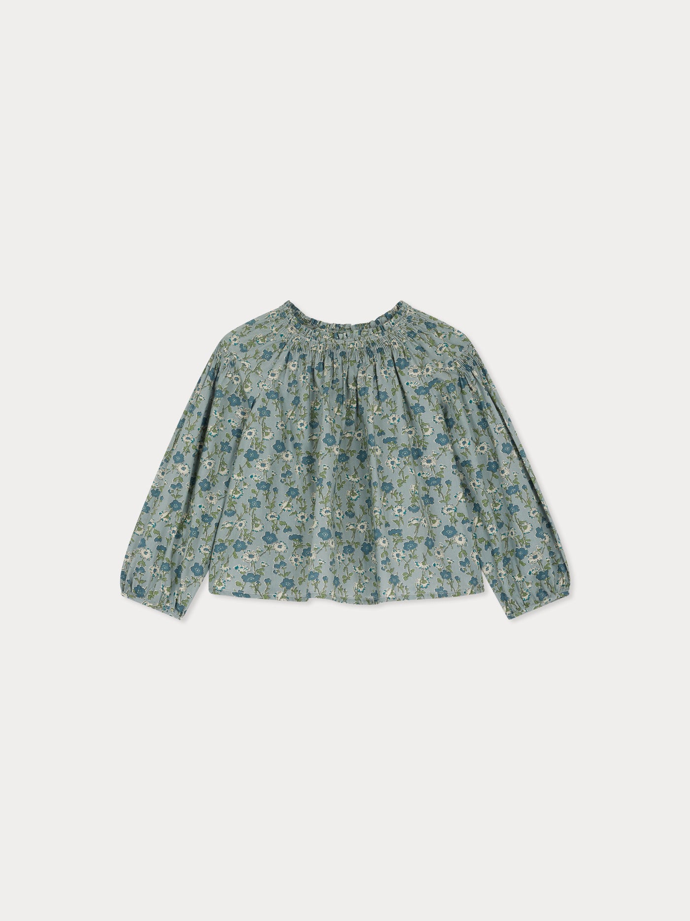 Blandine blouse smocked and gathered at the shoulders in Liberty fabric in organic cotton