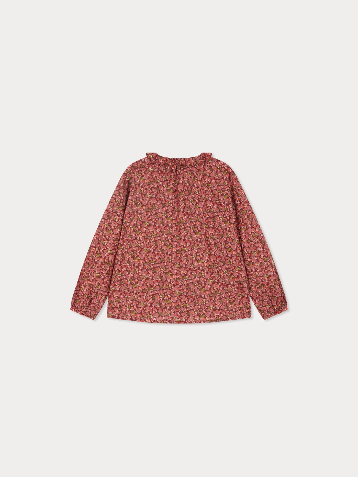 Gentle smocked and embroidered blouse in Liberty fabric in organic cotton