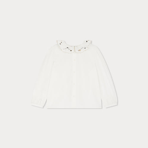 Jora blouse with ruffled collar