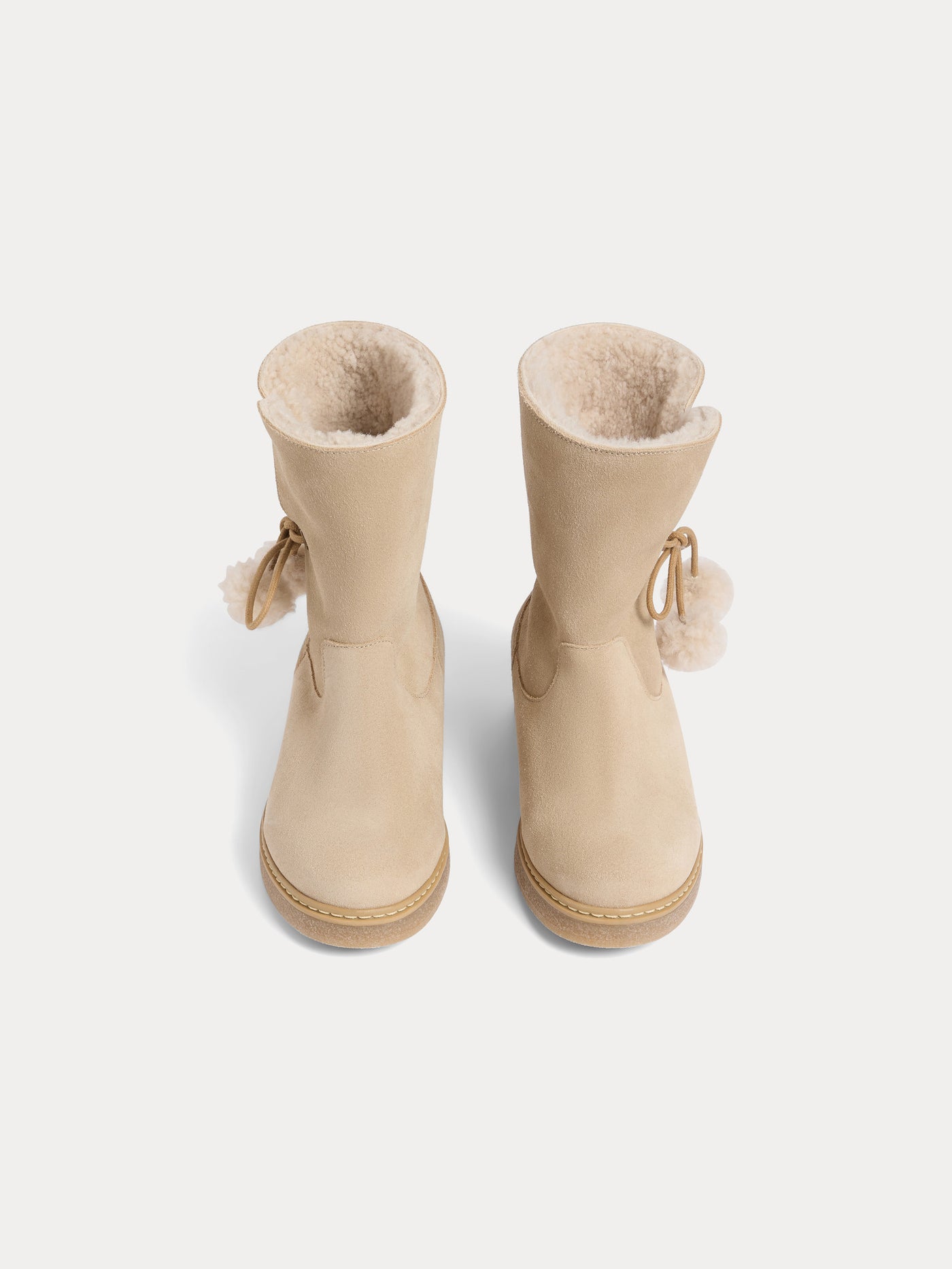 Julienne fur-lined boots with embossed Bonpoint cherry in leather