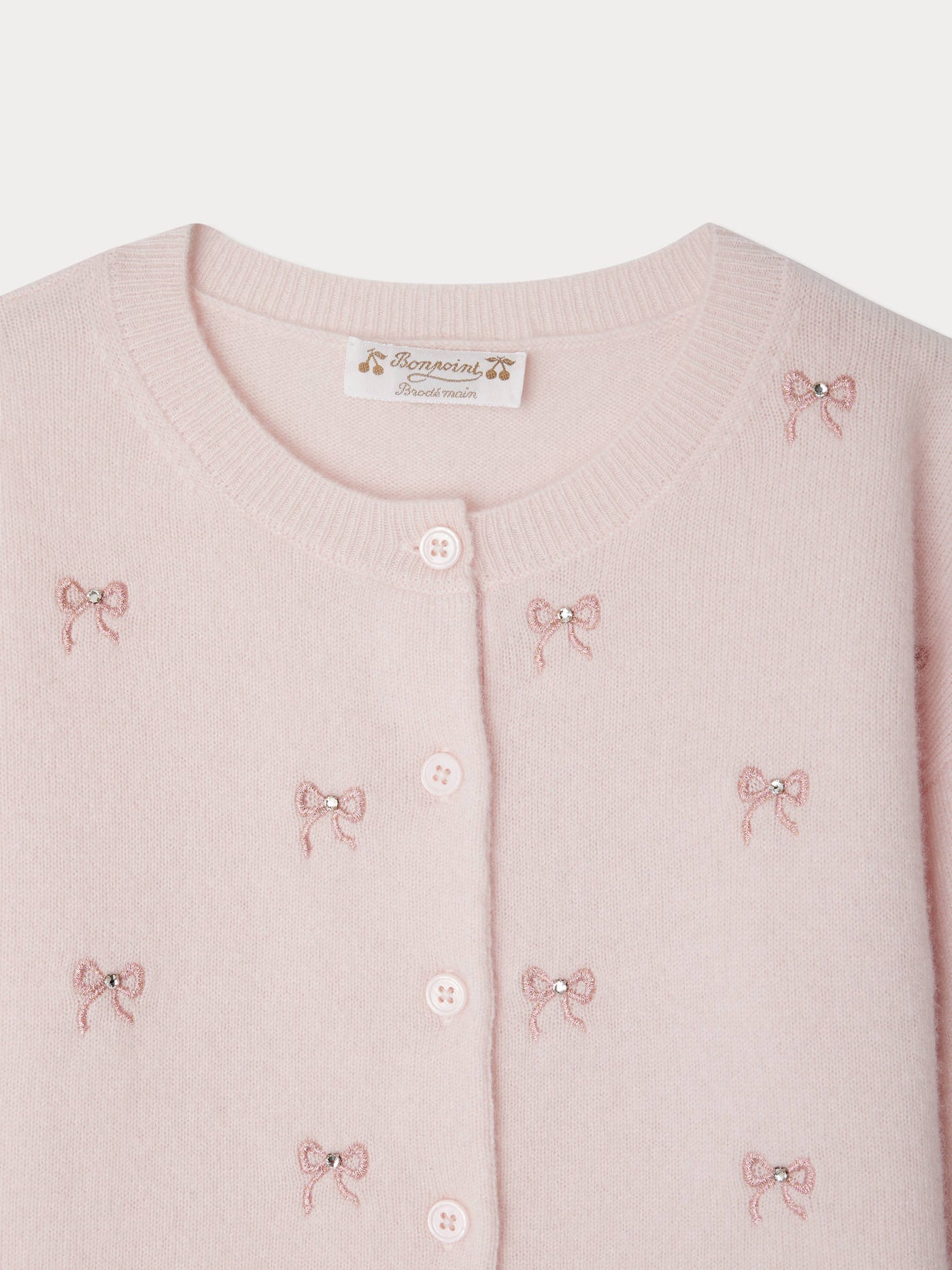 Jabara cashmere cardigan with rhinestone embroidery