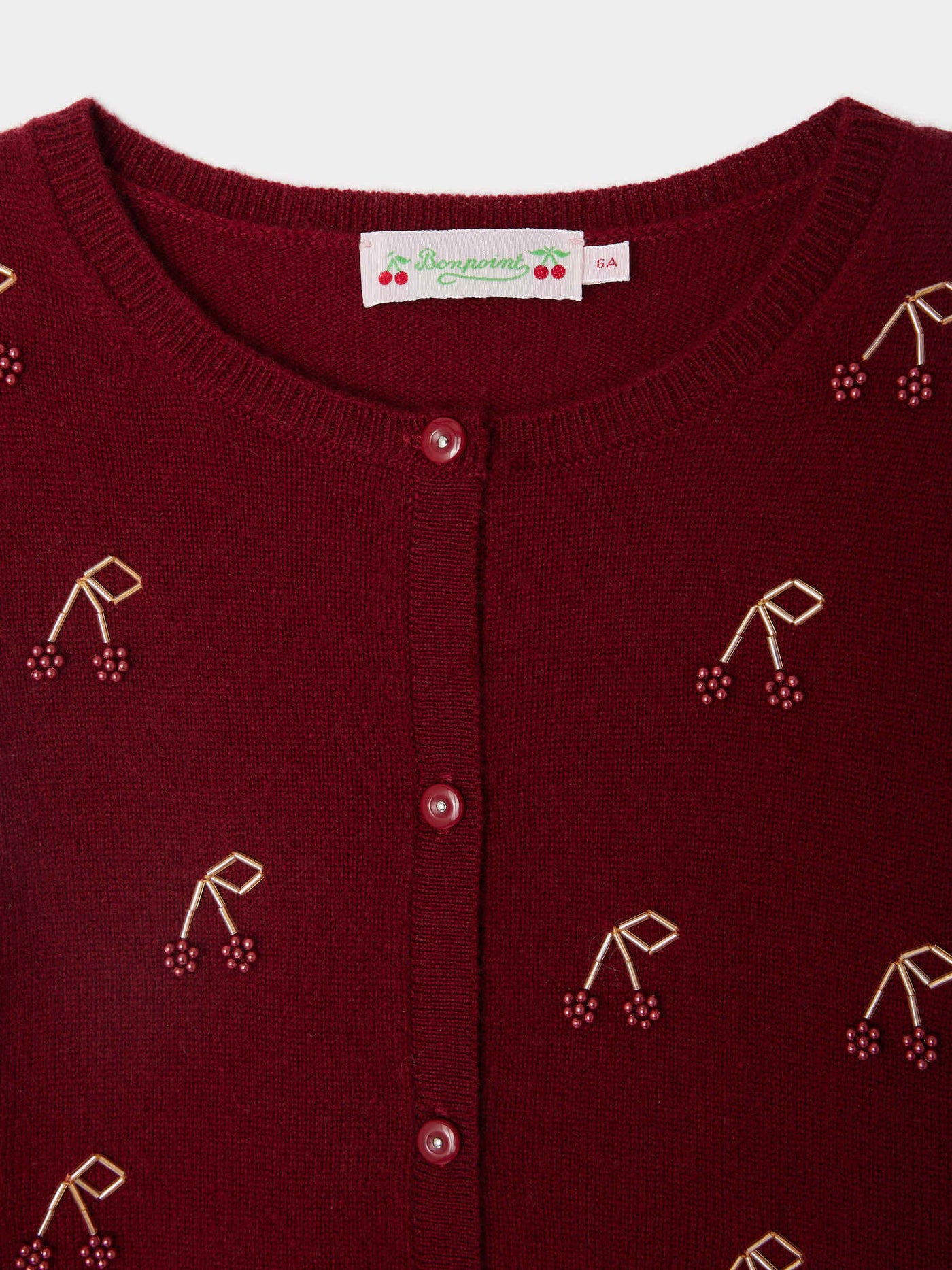 Jonia cardigan hand-embroidered with cashmere beaded cherries