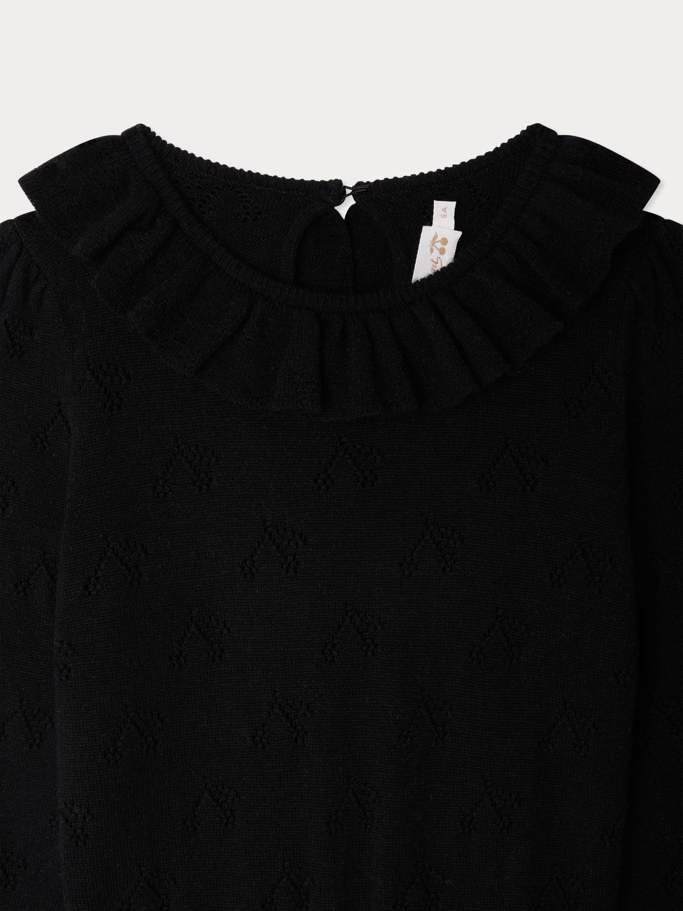 Jelma ruffled dress knitted in wool and silk