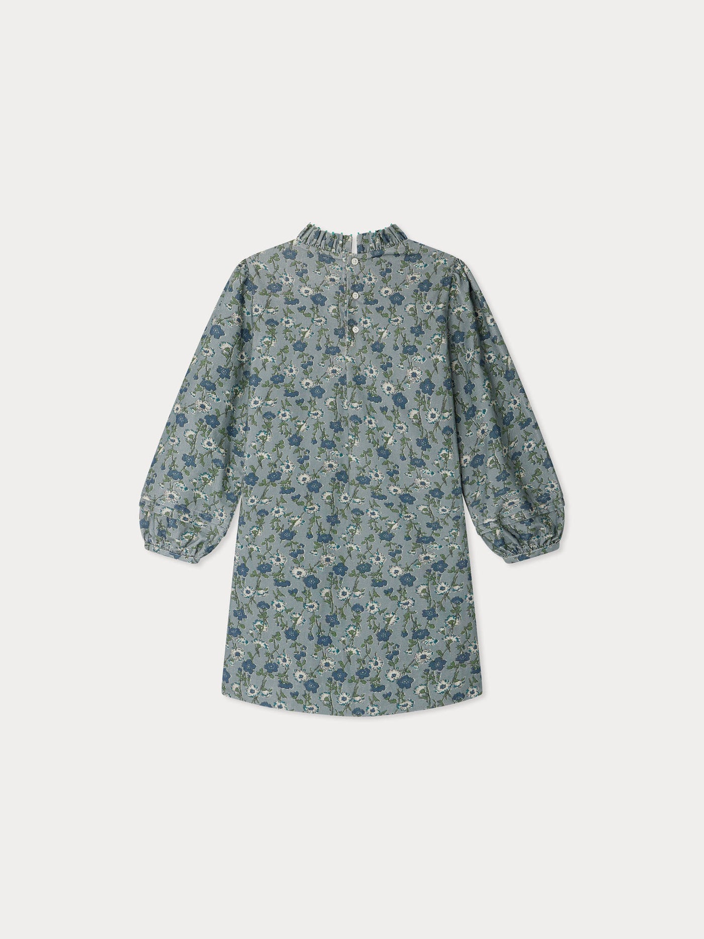 Topaz dress with embroidered collar and pleated Liberty velvet fabric