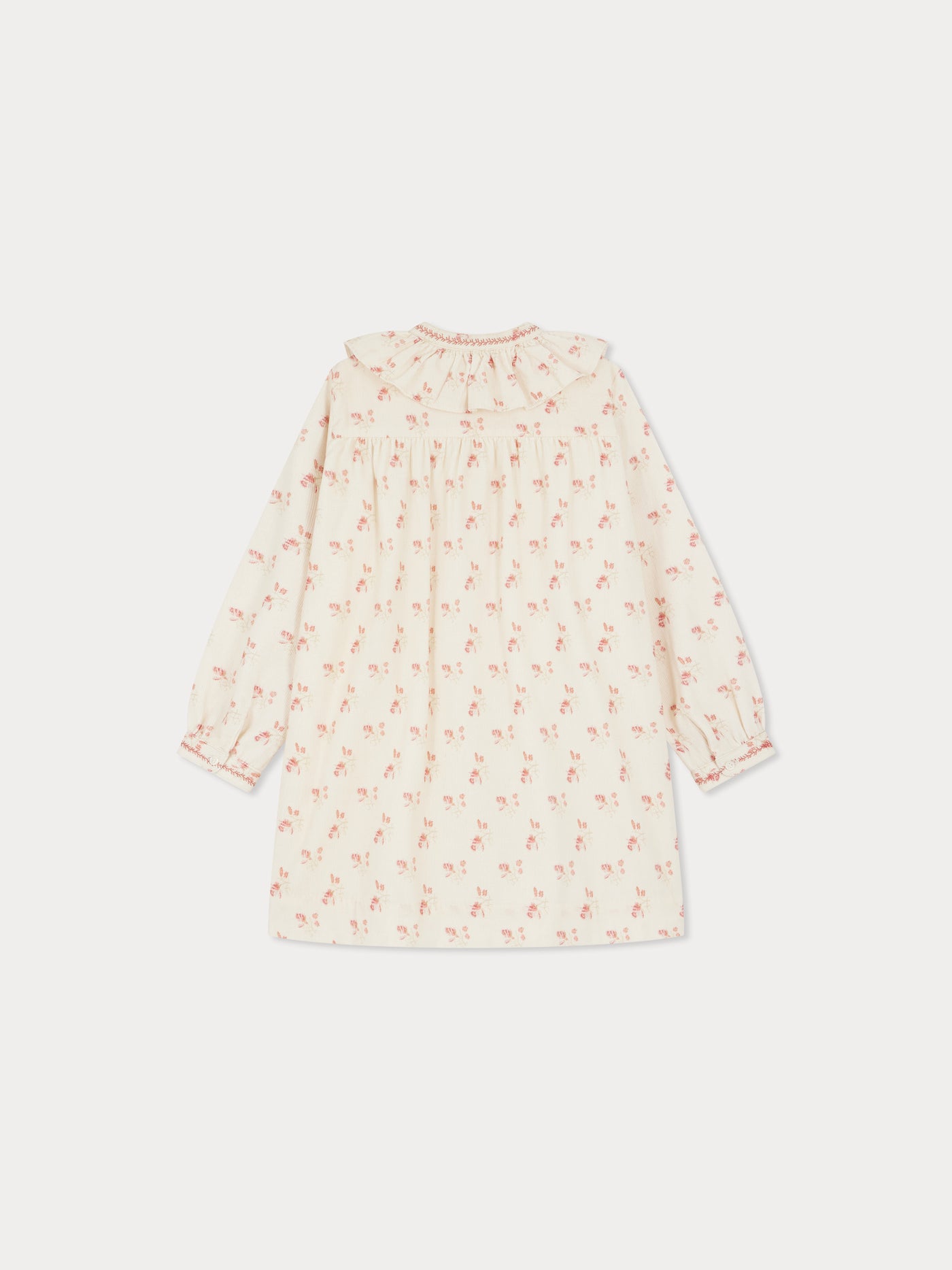 Joana dress with embroidered velvet collar and cuffs