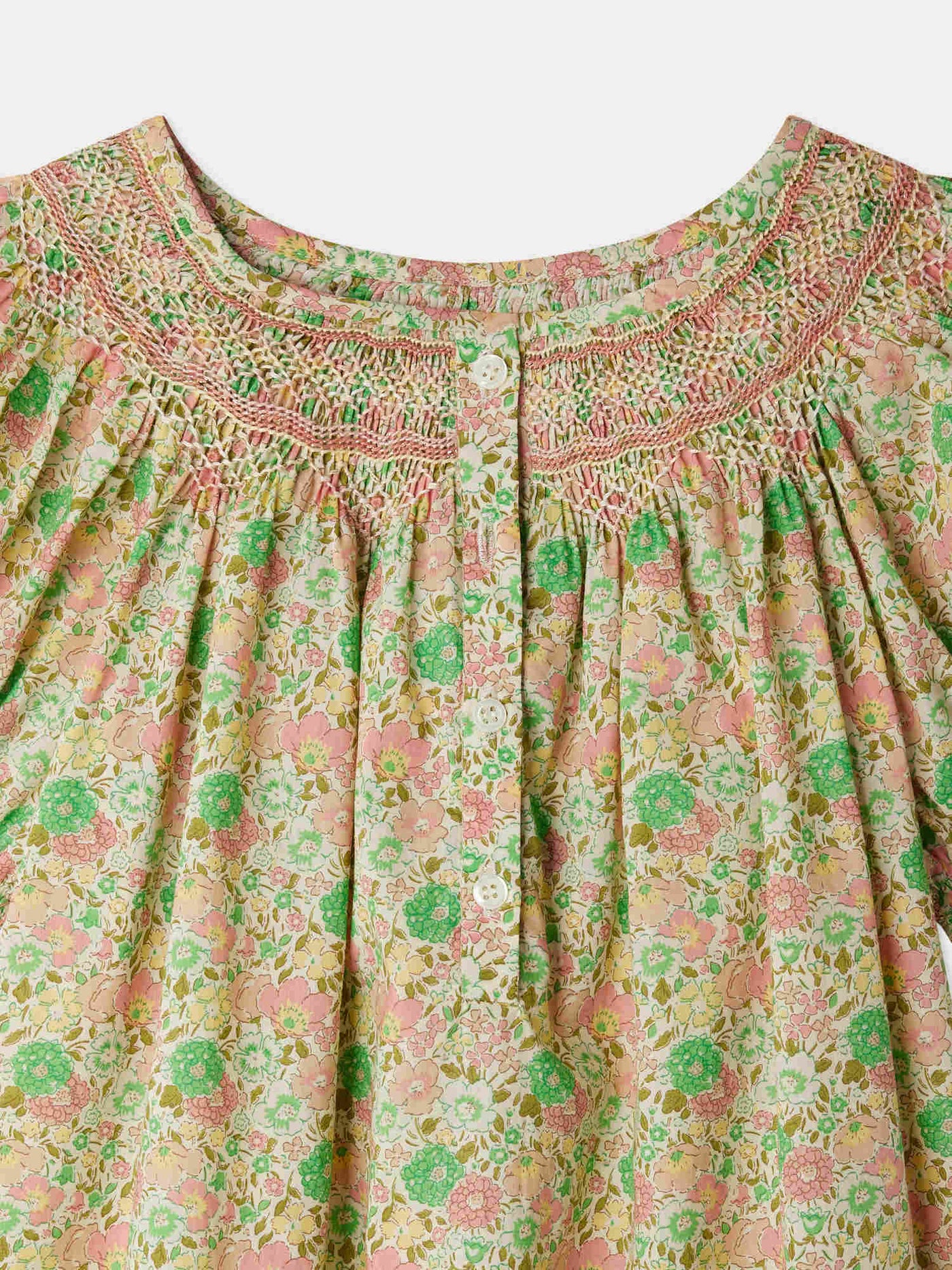 Jarah smocked dress made with Liberty fabrics