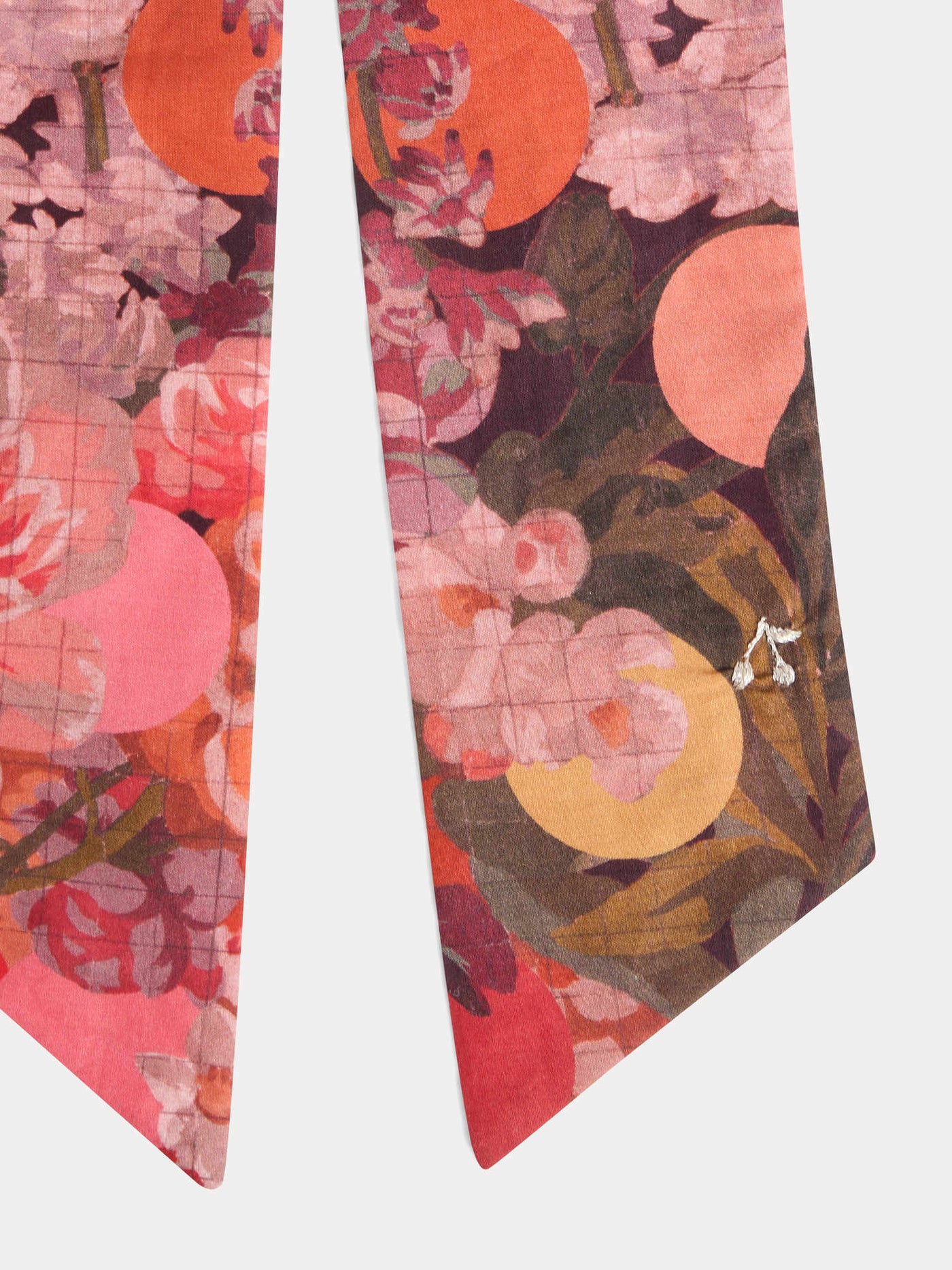 Domina barrette in Liberty fabric in raspberry organic cotton