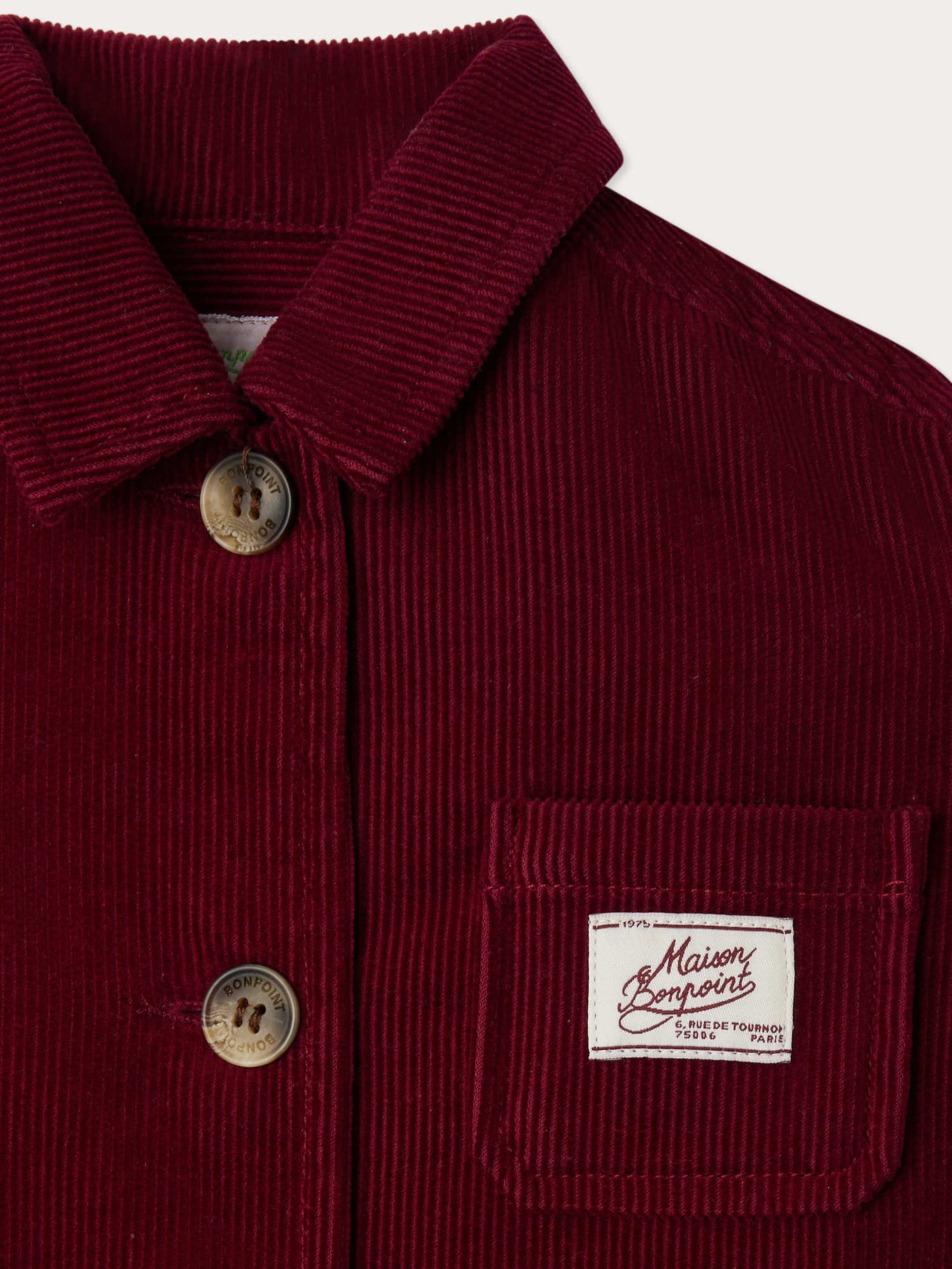 Edith jacket with embroidered cherry in corduroy