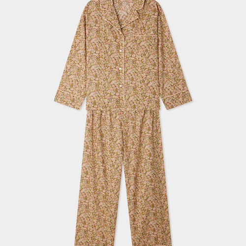 Two-piece sleeper pajamas in Liberty fabric in organic cotton