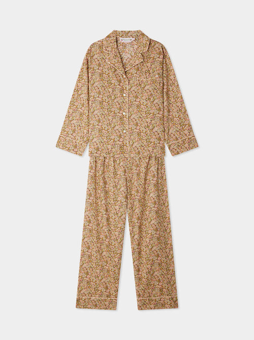 Two-piece sleeper pajamas in Liberty fabric in organic cotton
