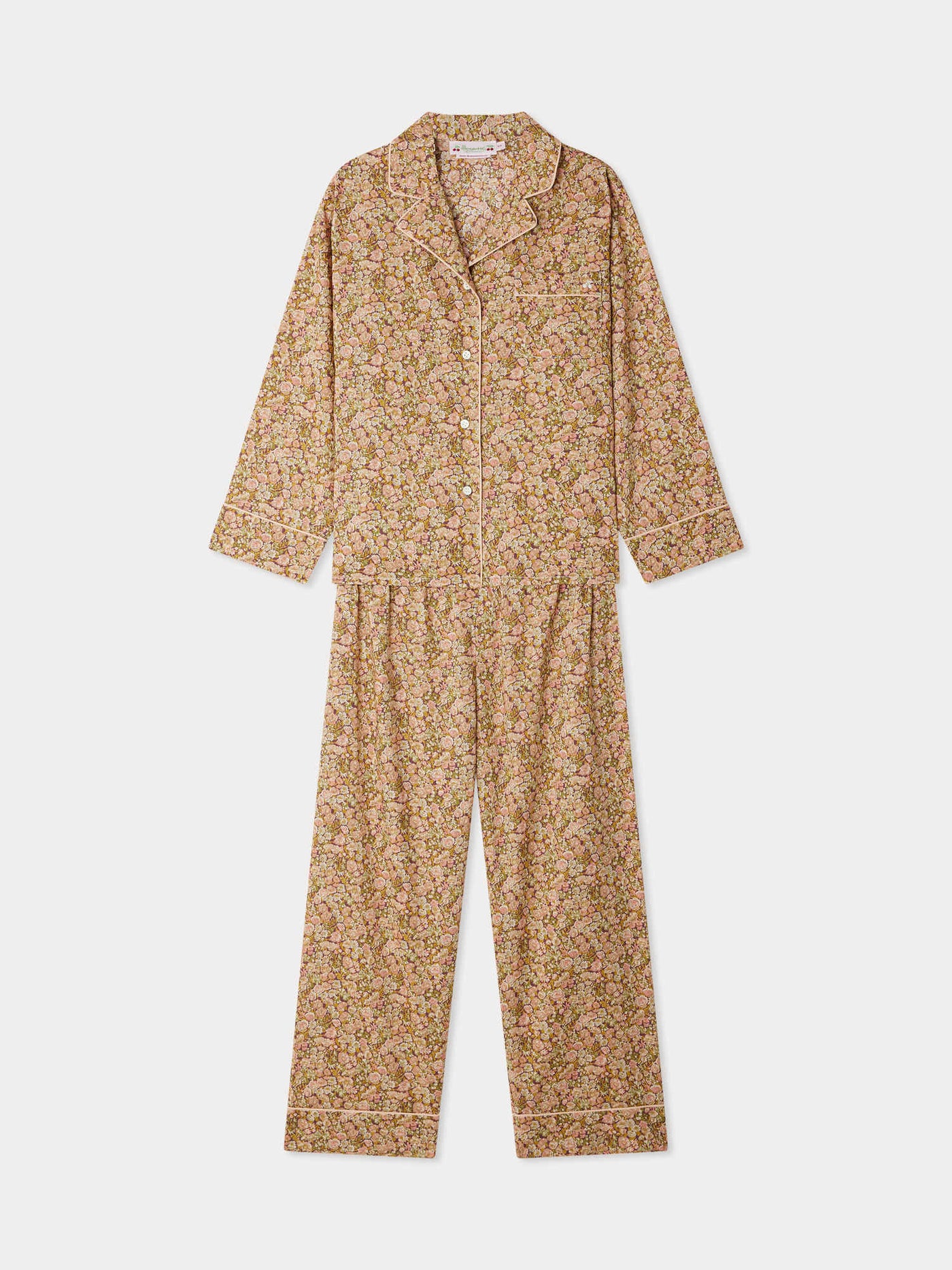 Two-piece sleeper pajamas in Liberty fabric in organic cotton