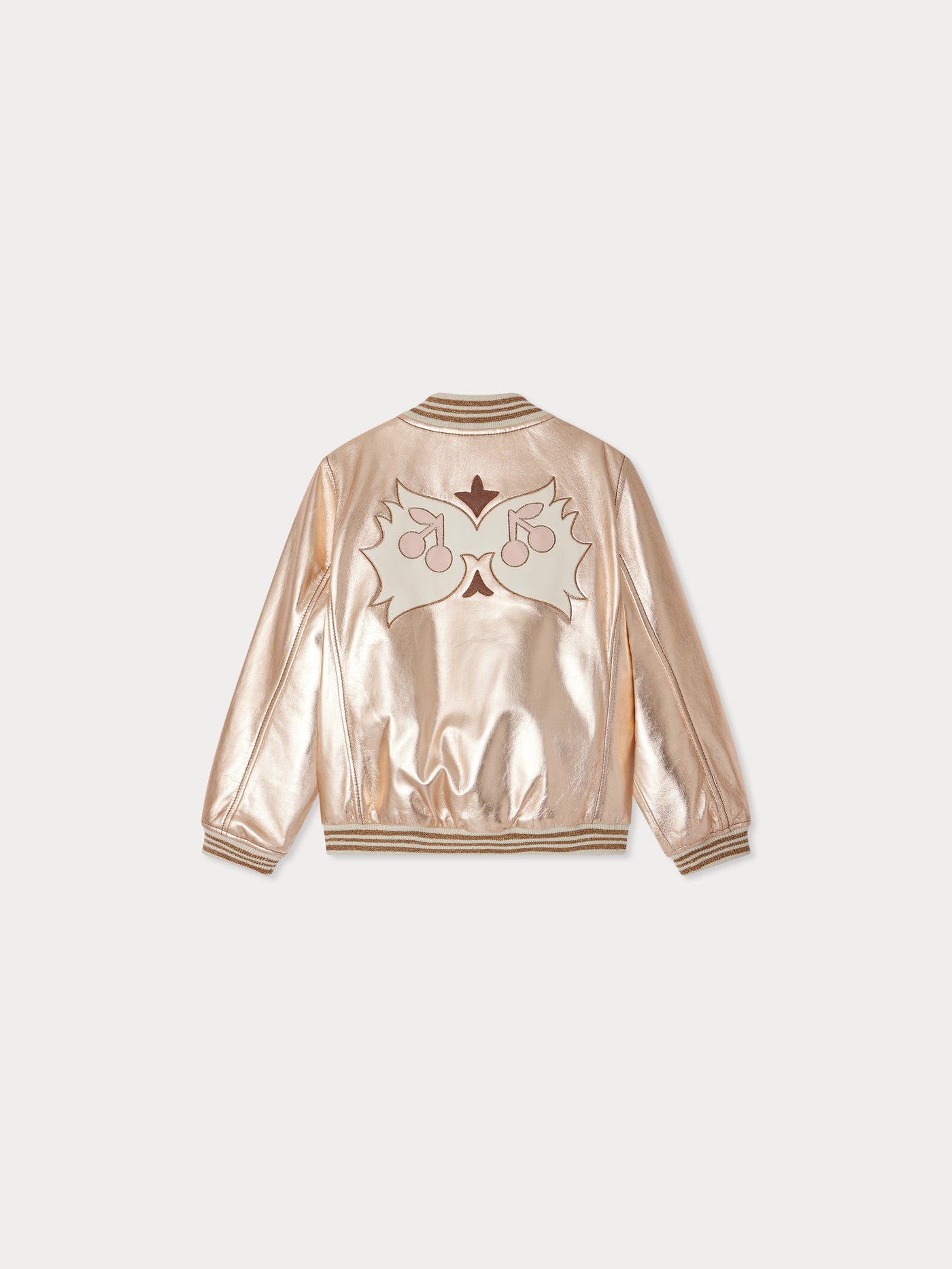 Jacantha iridescent leather jacket with inlays