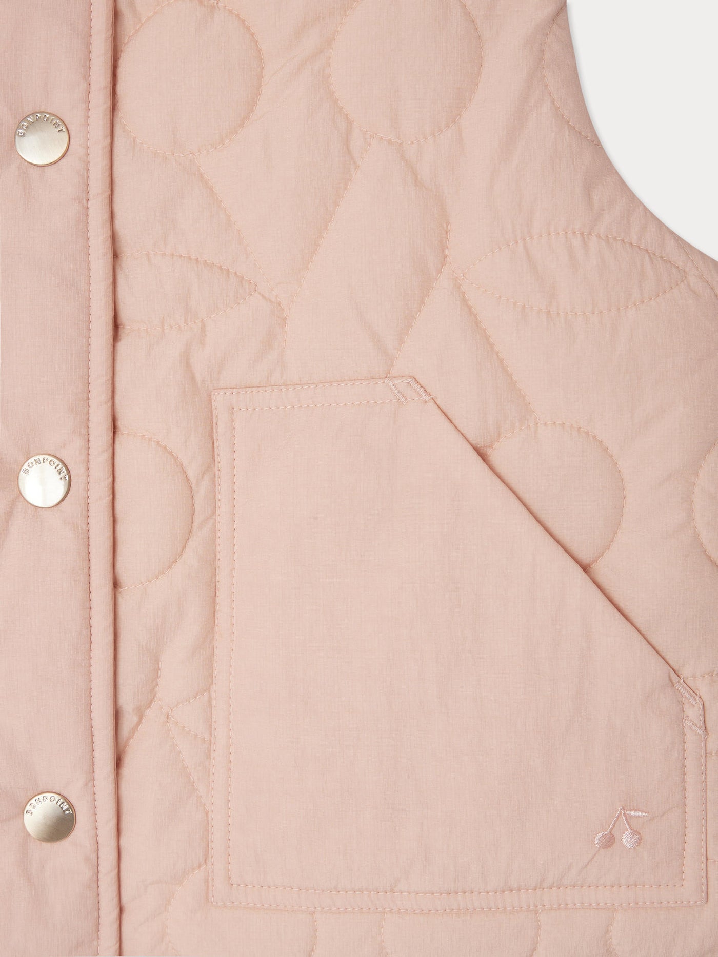 Jilian quilted cherry sleeveless down jacket